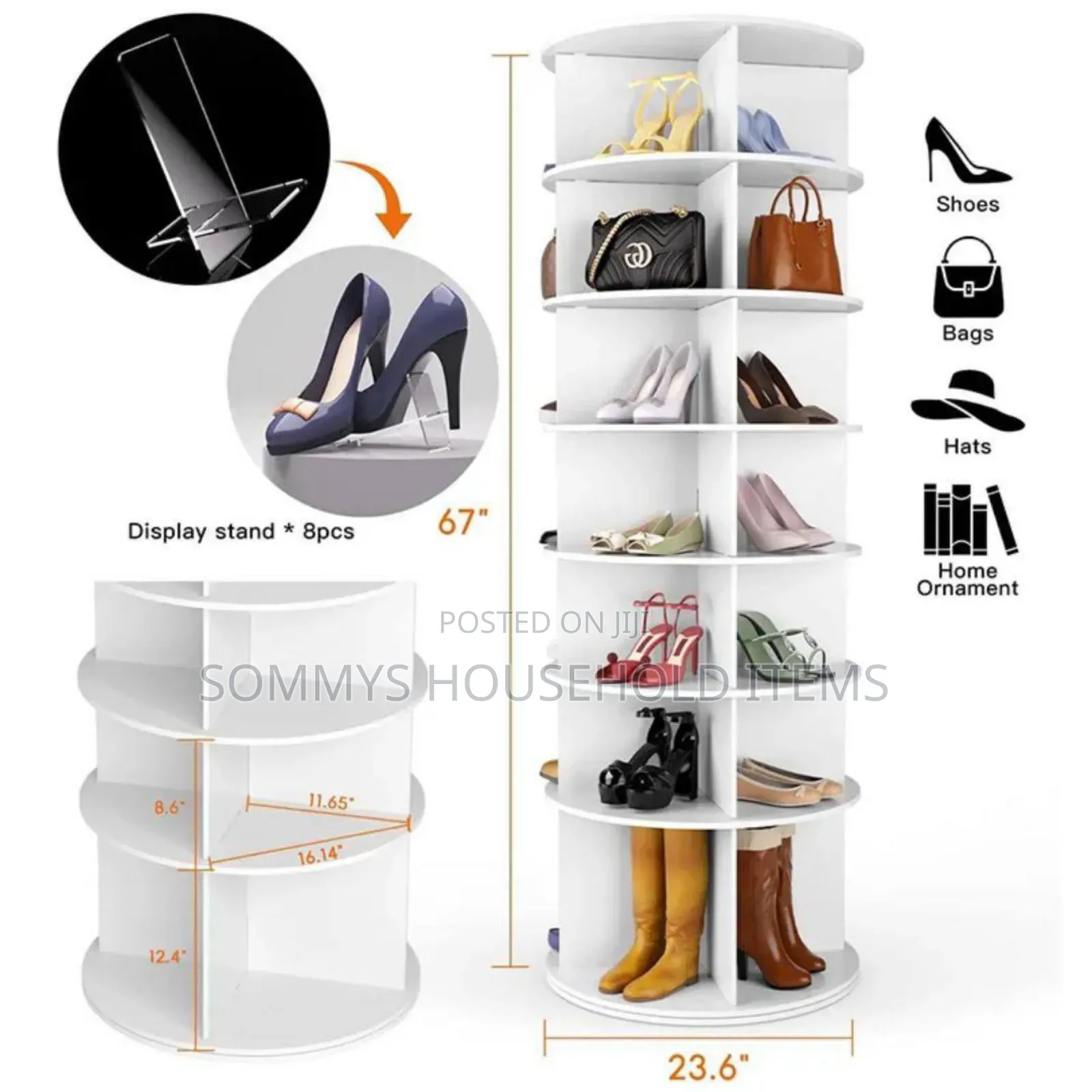 7 Tier 360° Rotating Shoe Rack