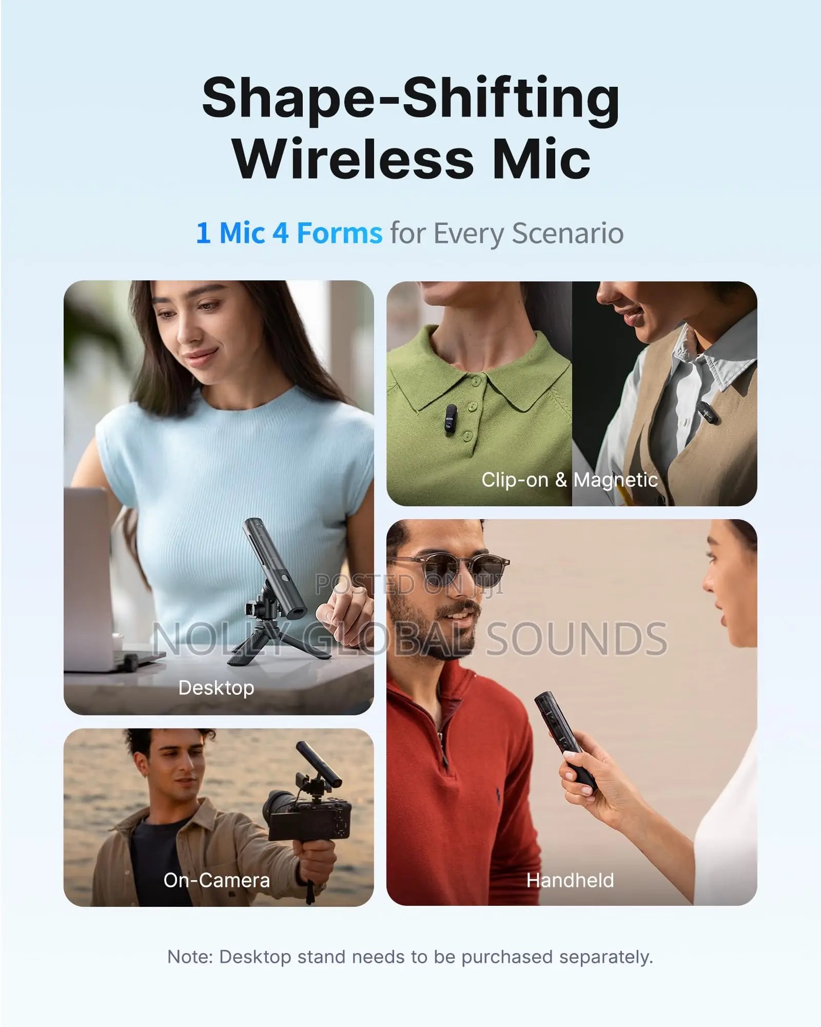 Boya Magic Wireless Mini Microphones for iPhone/Android/Pc/Camera,4in1