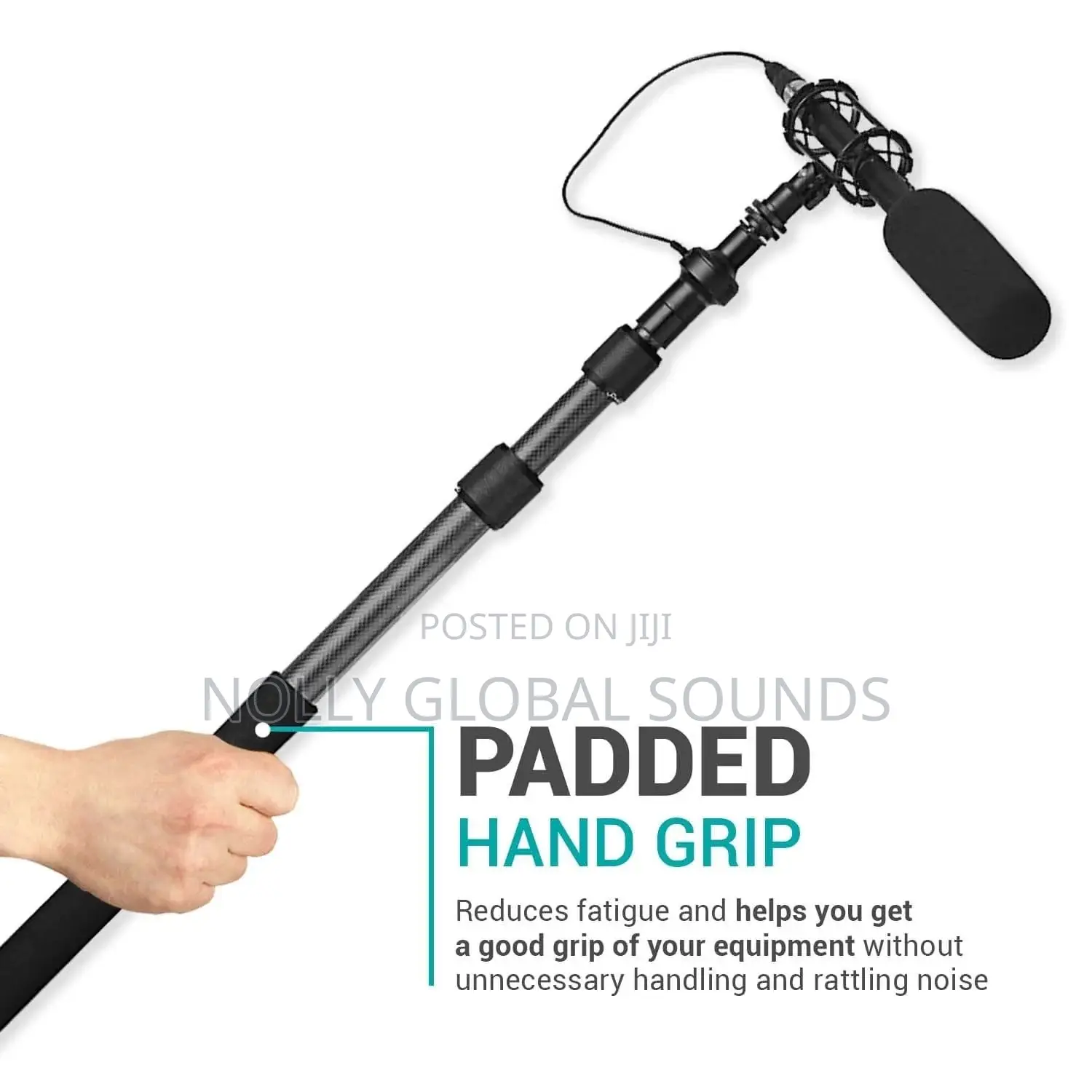 Portable Handheld Boom Pole and Shotgun Mic,4section Extendable Length