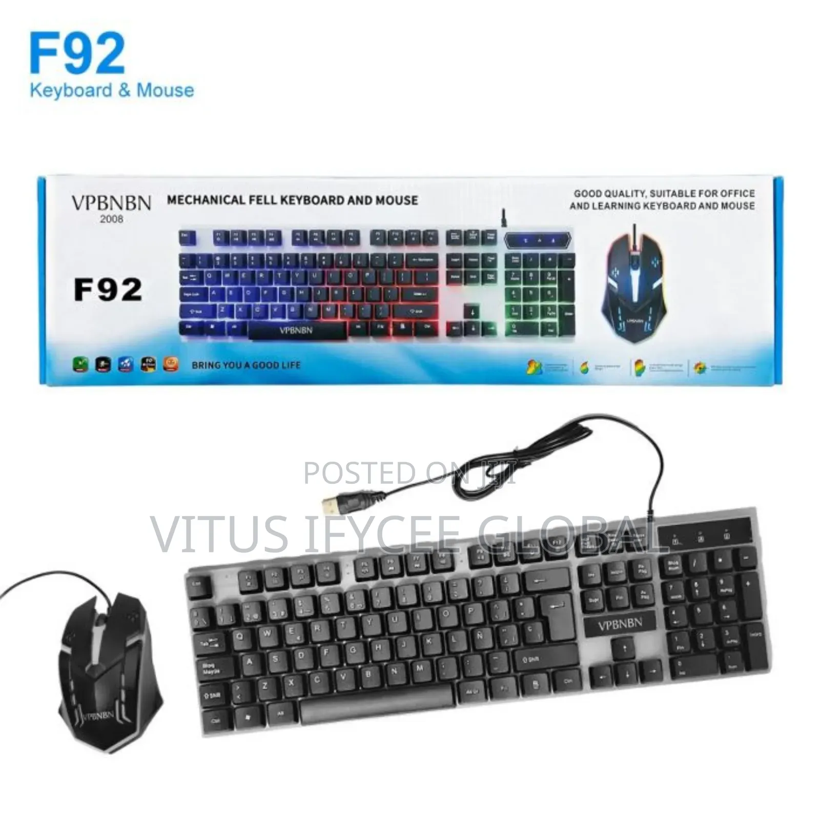 Mechanic Gaming Fell Keyboard and Mouse Wired