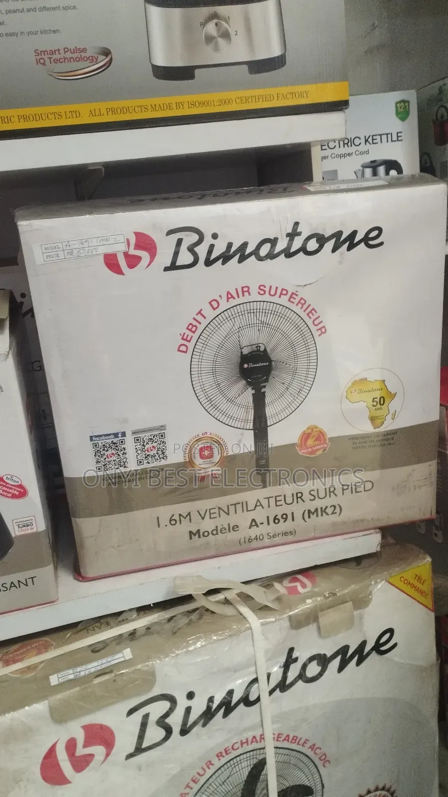 Binatone 16 Inches Standing Fan (A1691) - Black + 2 Years Warranty