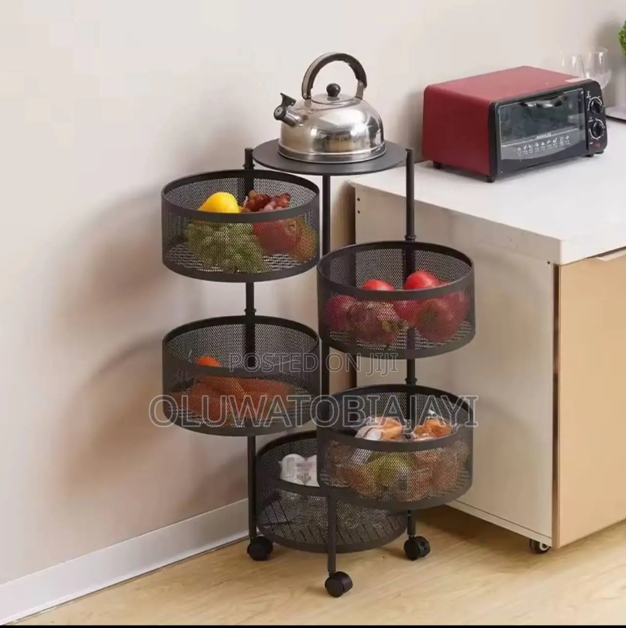 Kitchen Rotatable Organizer Movable Floor-standing Multilayer