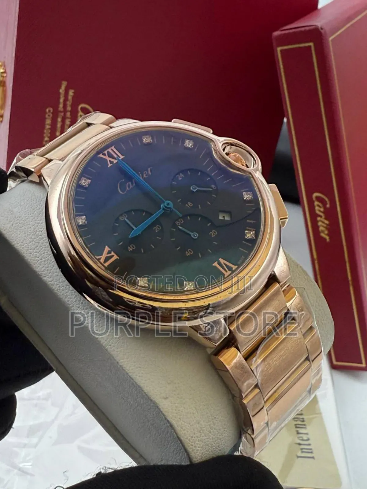 Cartier. Functional. Chronograph. Non-Tarnish Steel Watch