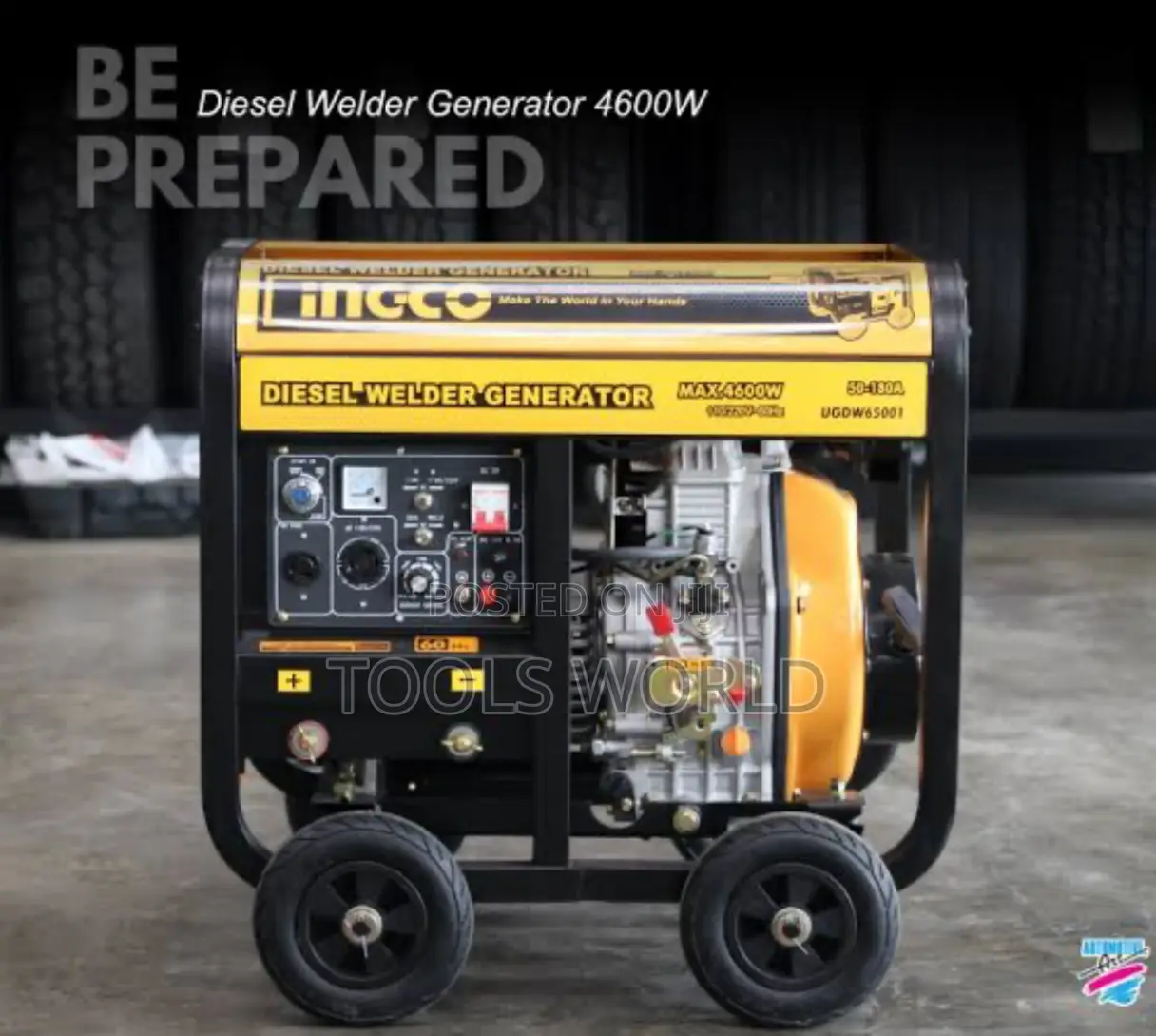 Ingco Heavy Duty Diesel Welding Generator 4.6kw / 50–180a – Copper C