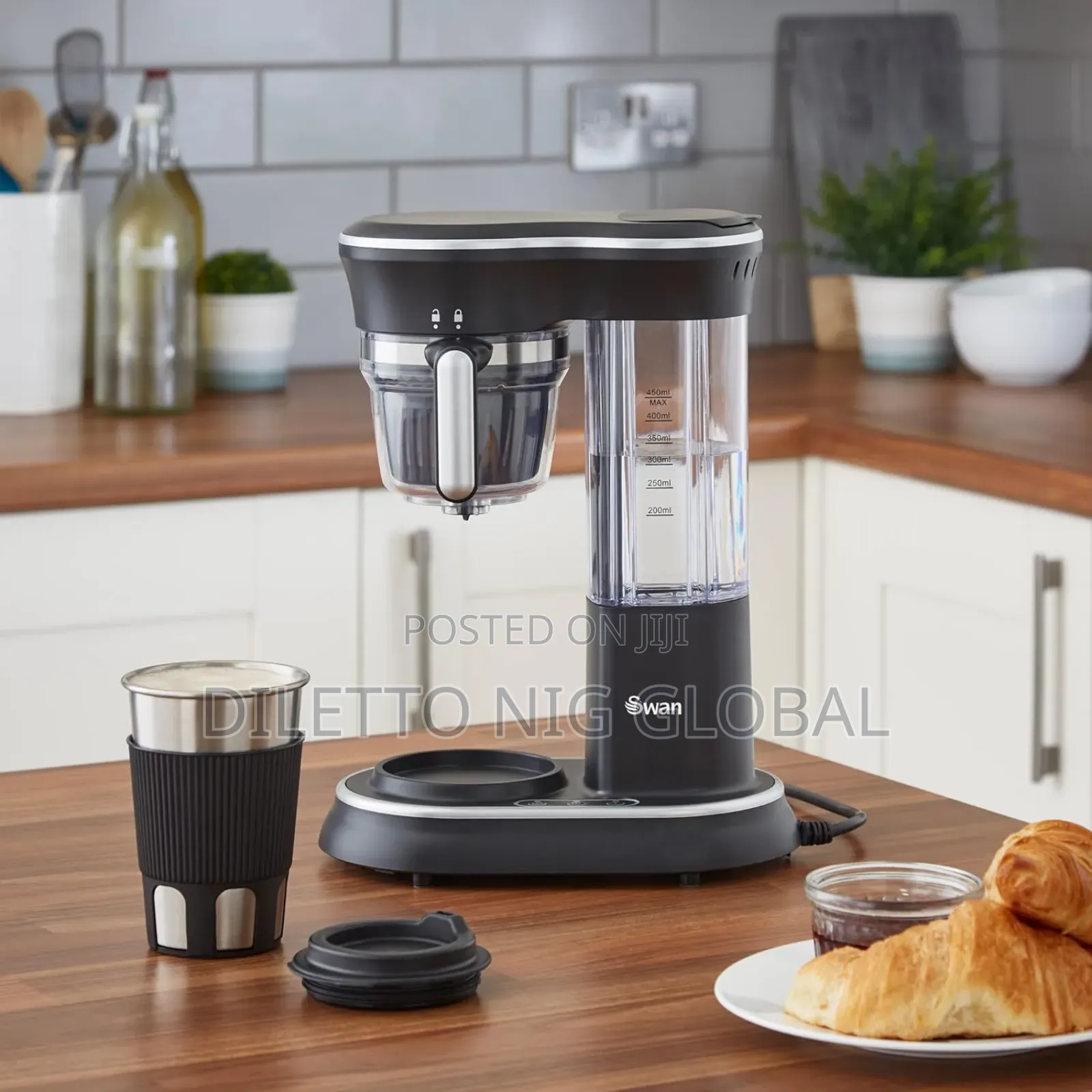 Swan Stainless Steel Bean to Cup Coffee Machine With Travel Mug
