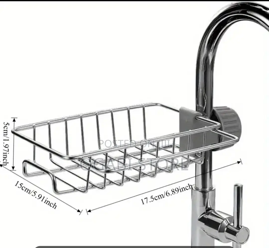 Faucet Drying Rack With Cloth Hanger, Stainless Steel 360° Rotatable