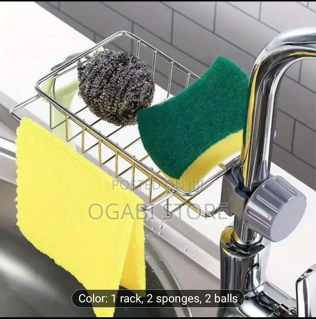 Faucet Drying Rack With Cloth Hanger, Stainless Steel 360° Rotatable