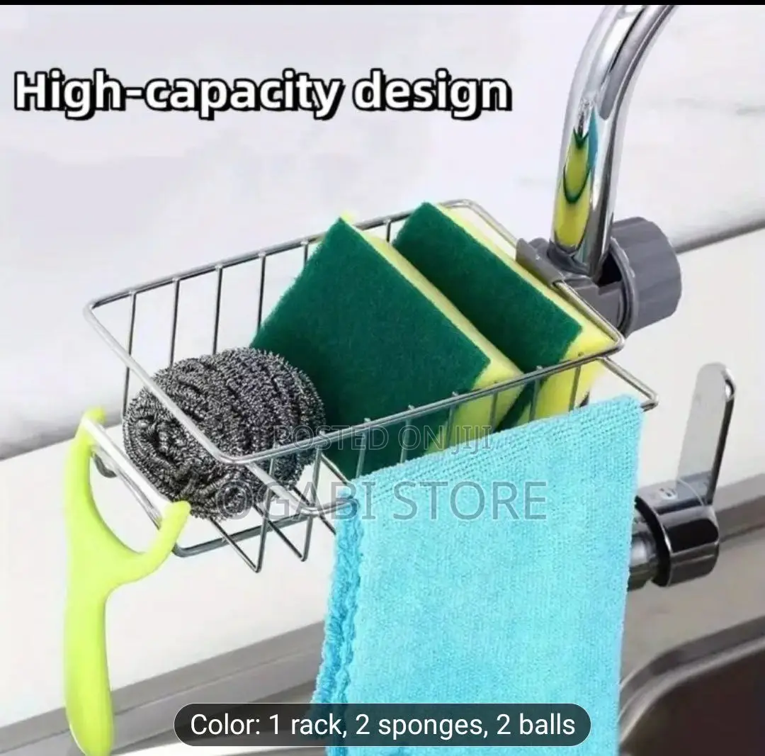 Faucet Drying Rack With Cloth Hanger, Stainless Steel 360° Rotatable