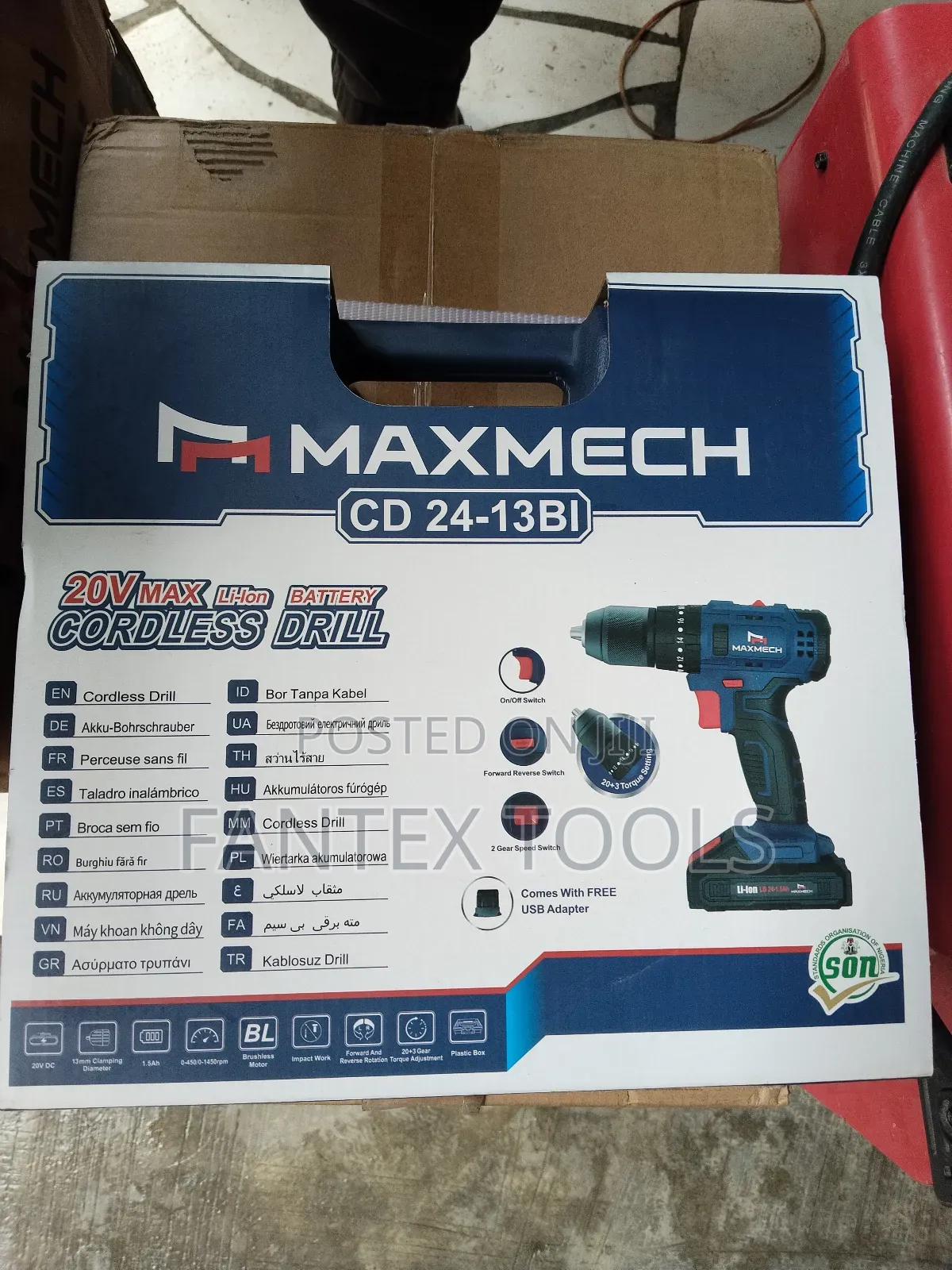 Cordless Drill (Maxmech 20 V).