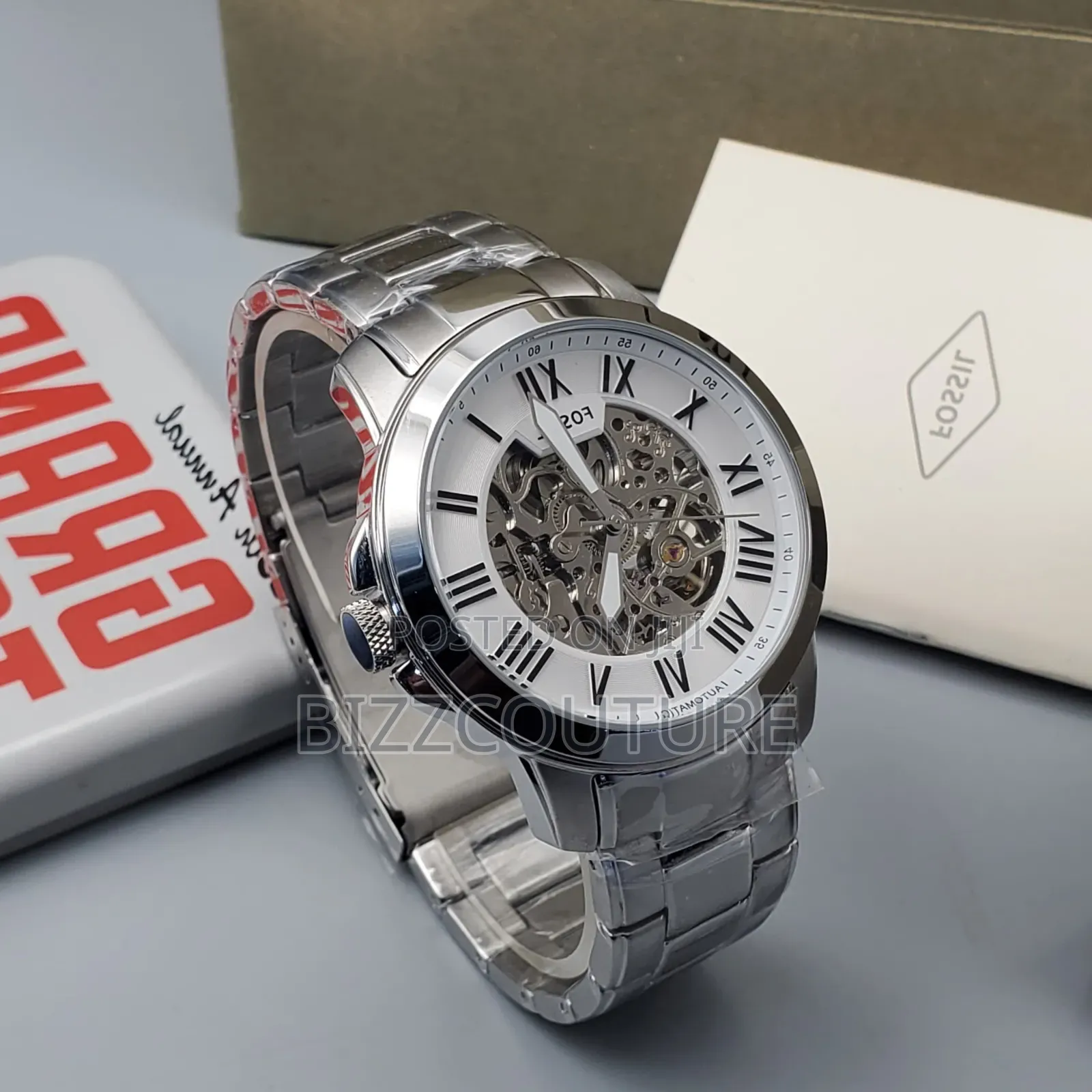 Original Fossil Silver Stainless Steel Mechanical Watch