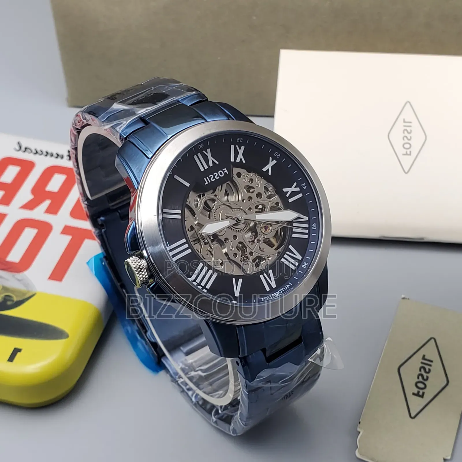 Original Fossil Blue Stainless Steel Mechanical Watch