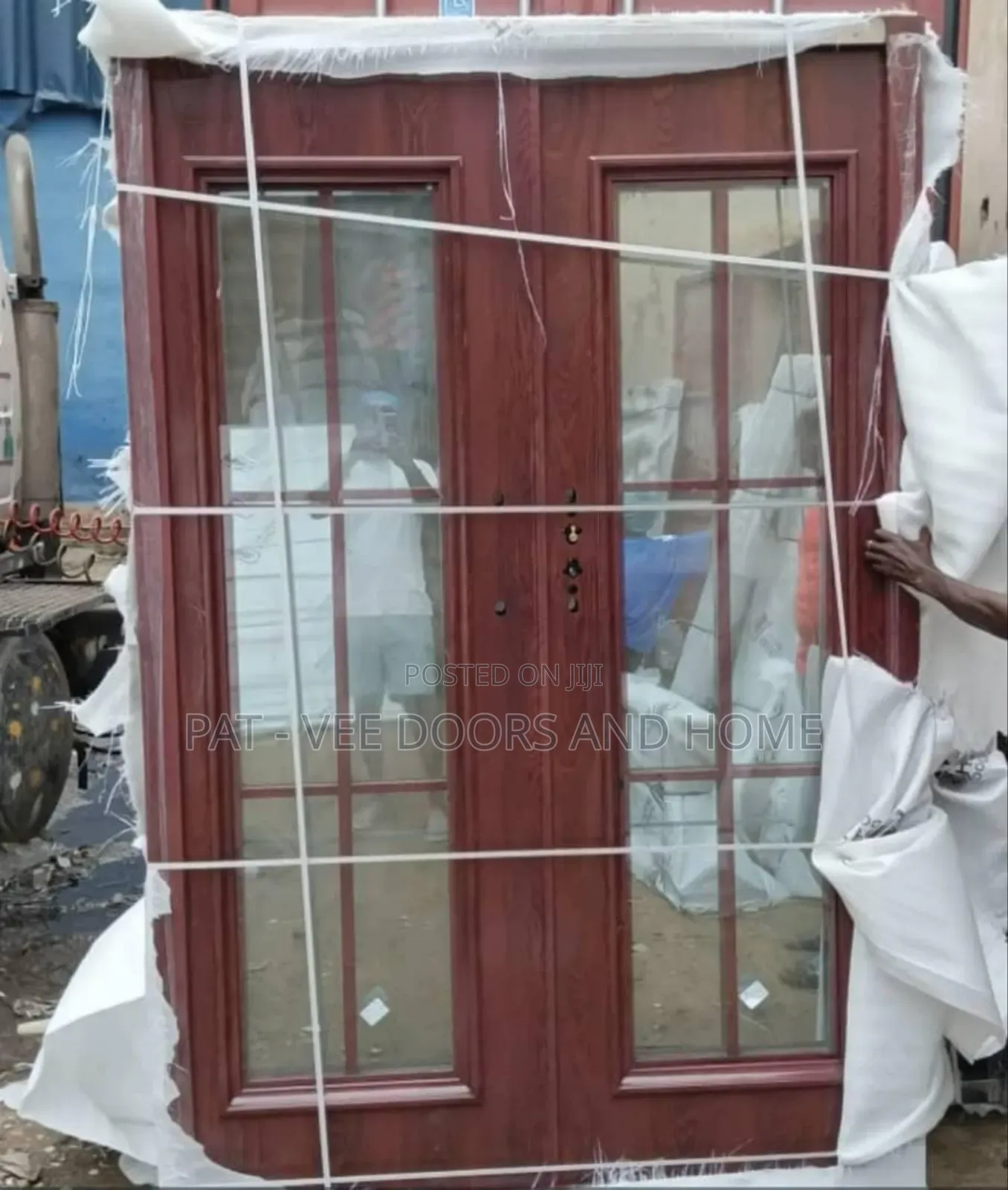 Red 4ft by 7 Glass Door