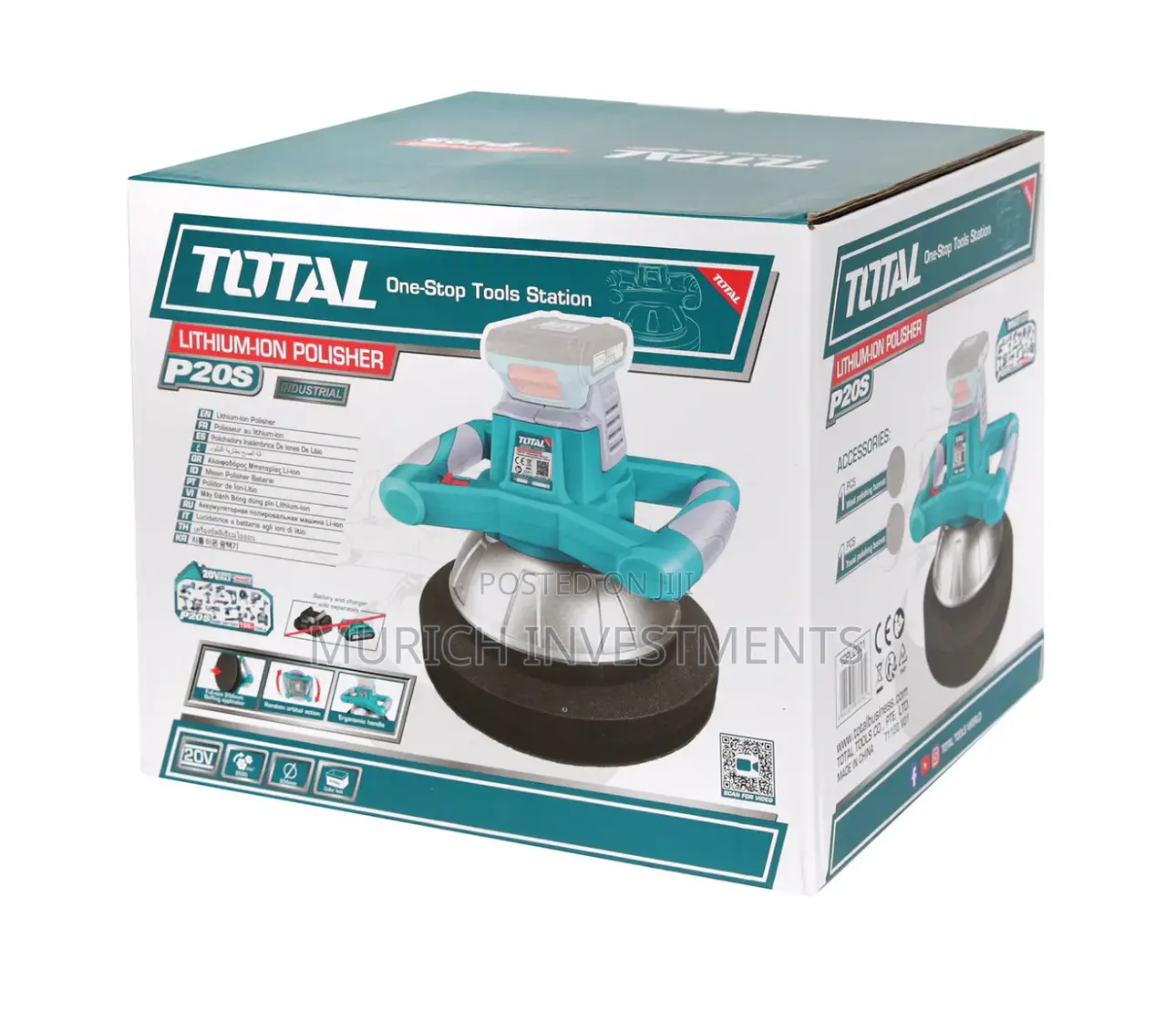 Total 20v Cordless Li-Ion Polisher – Battery Charger Included