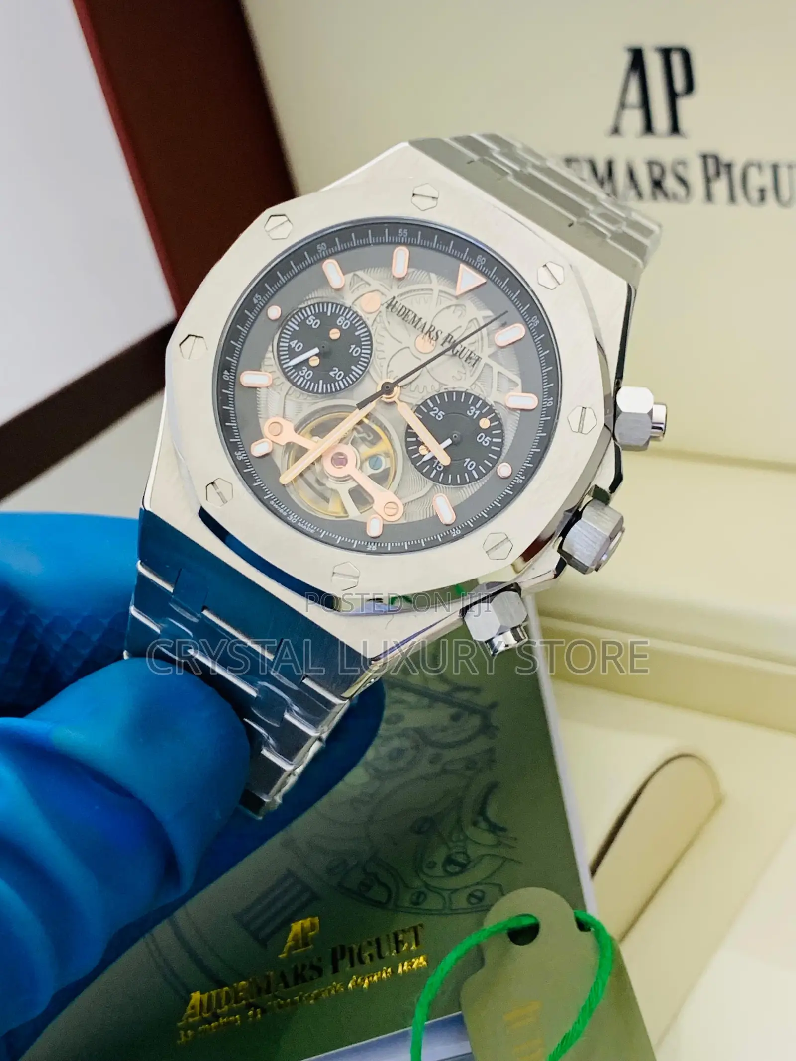 Audemars Piguet Quality Luxury Men Chronograph Chain Strap Wristwatch