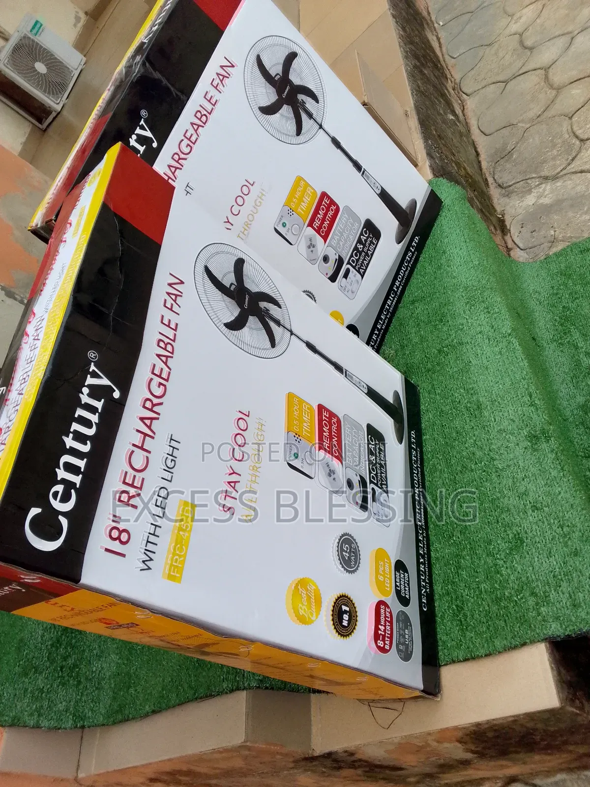 Brand New 18" Rechargeable Standing Fan