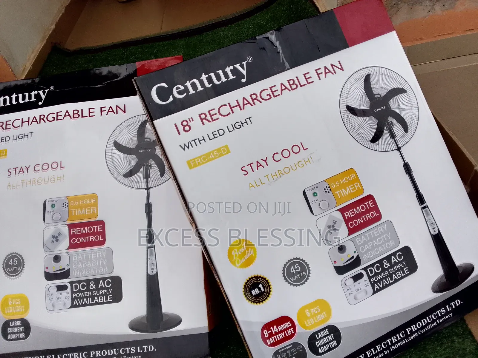 Original Century 18 Inches Rechargeable Standing Fan