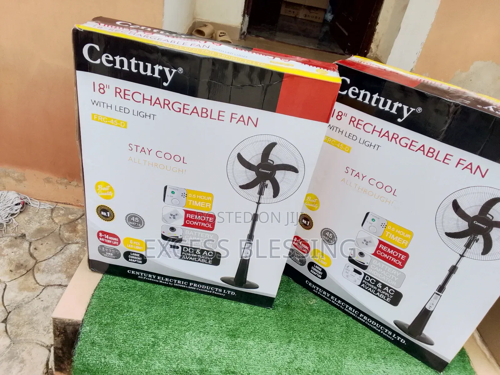Brand New Century 18 Inches Rechargeable Standing Fan
