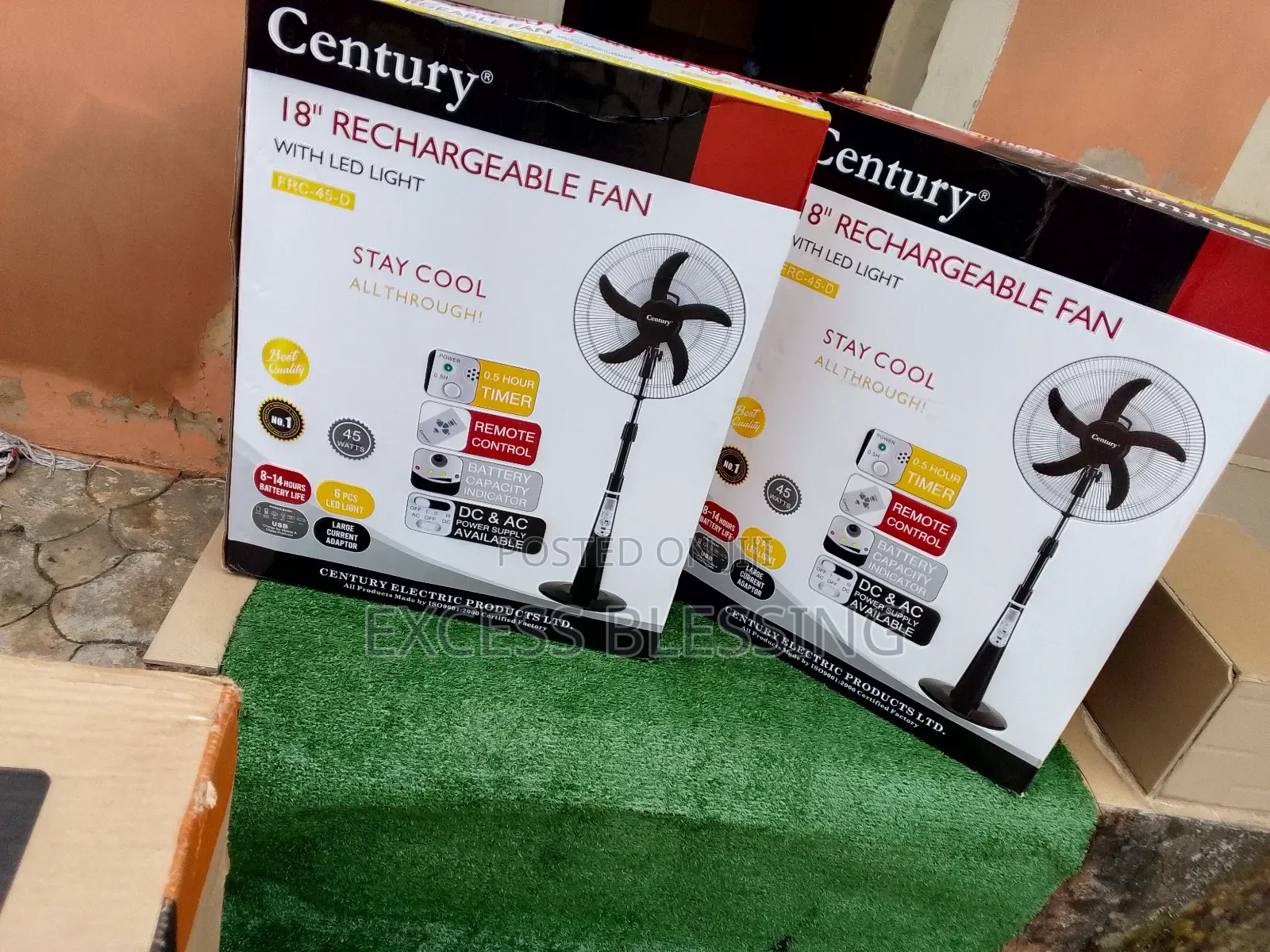 Quality Century 18 Inches Rechargeable Standing Fan