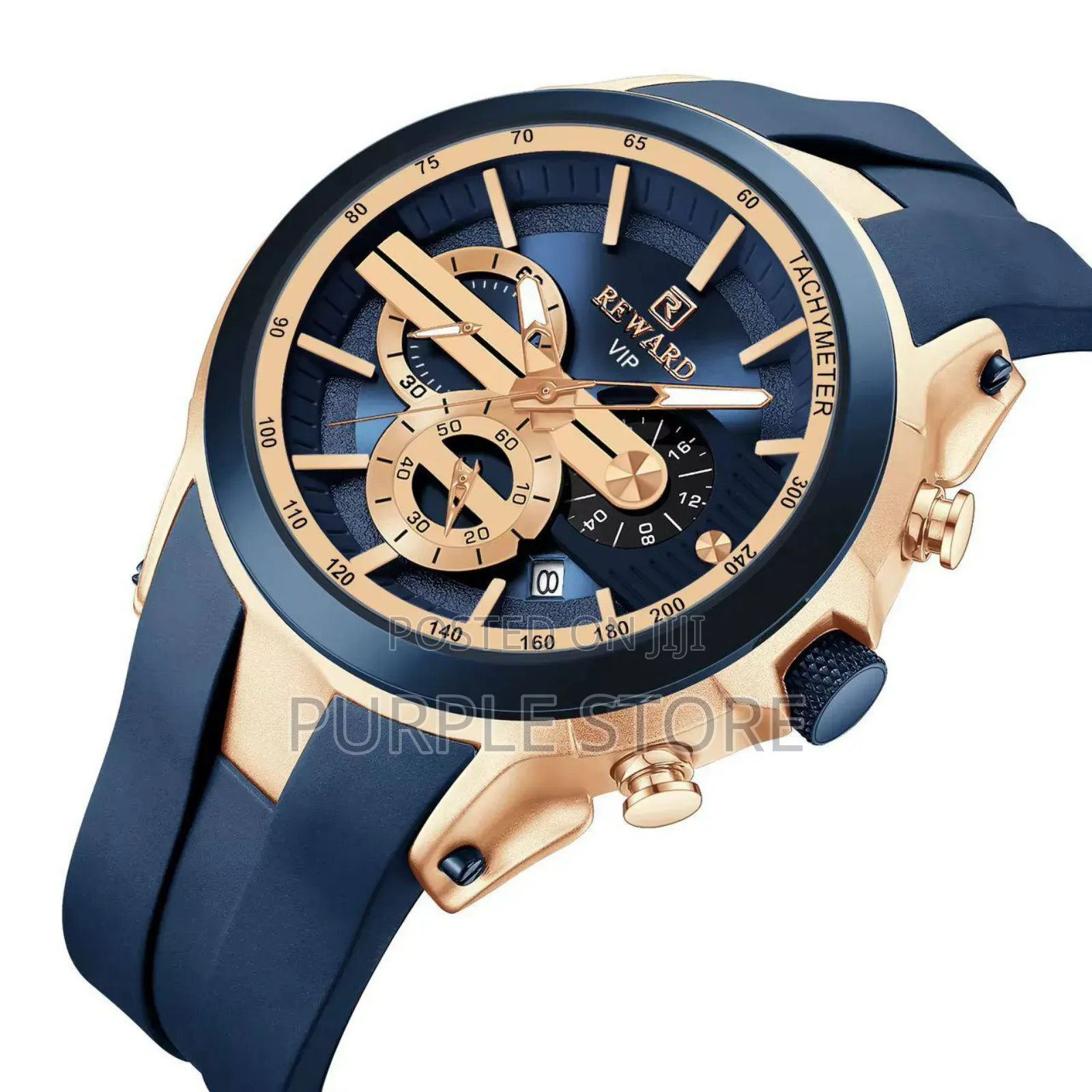 Rewardvip Solid Quality Chronograph Watches Silicone Strap