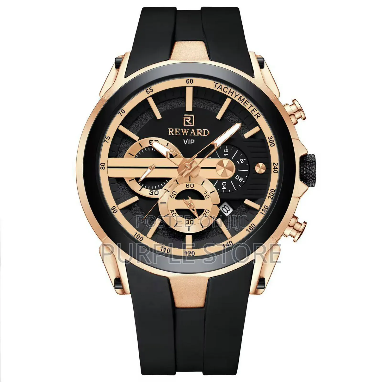 Rewardvip Solid Quality Chronograph Watches Silicone Strap