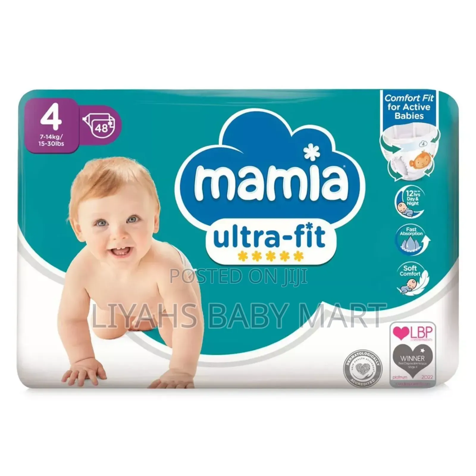 Mamia Ultra-Fit Maxi Nappies 48 Pack/Size 4