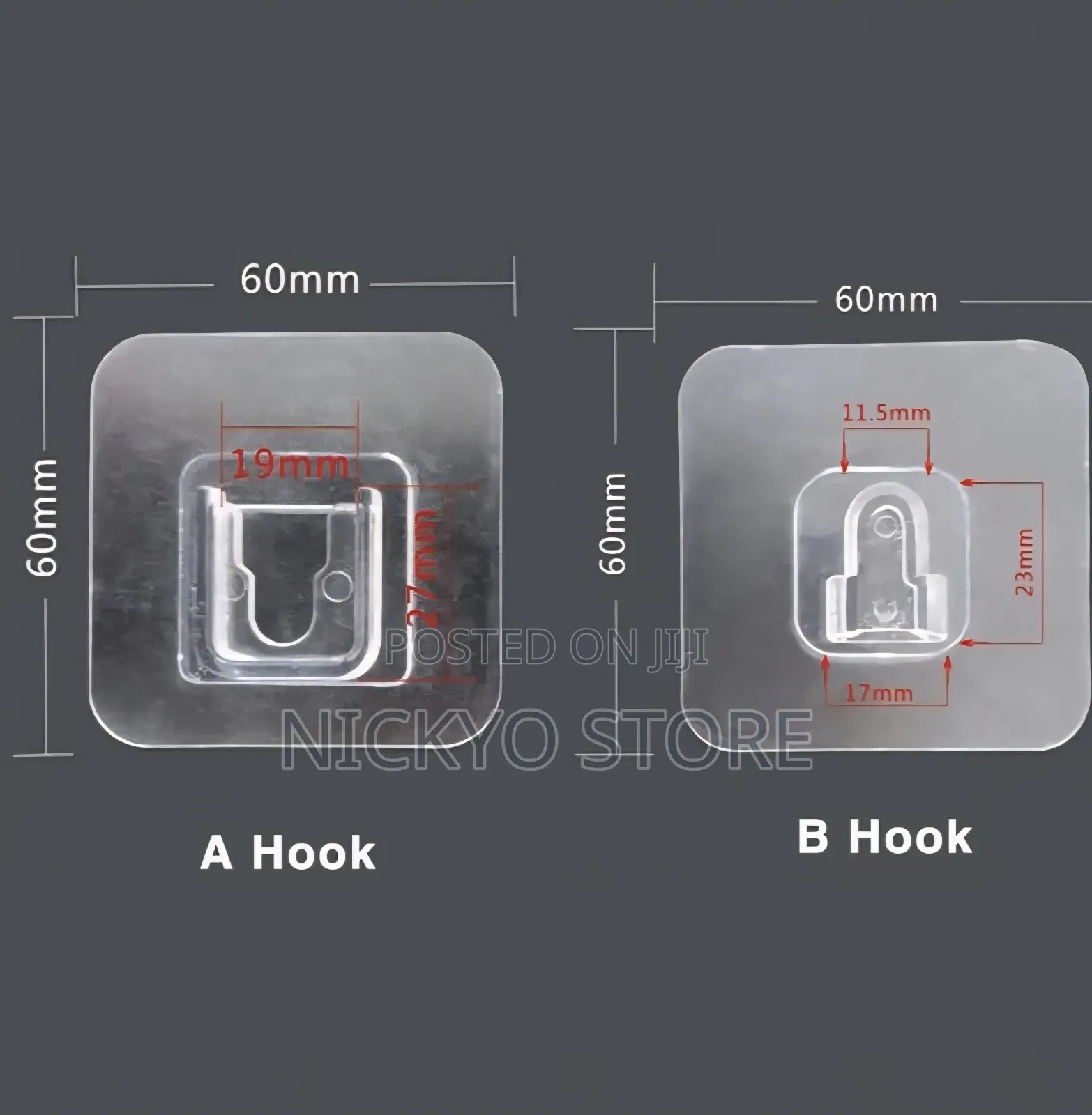 Transparent Adhesive Wall Hooks (Double-Sided Design)