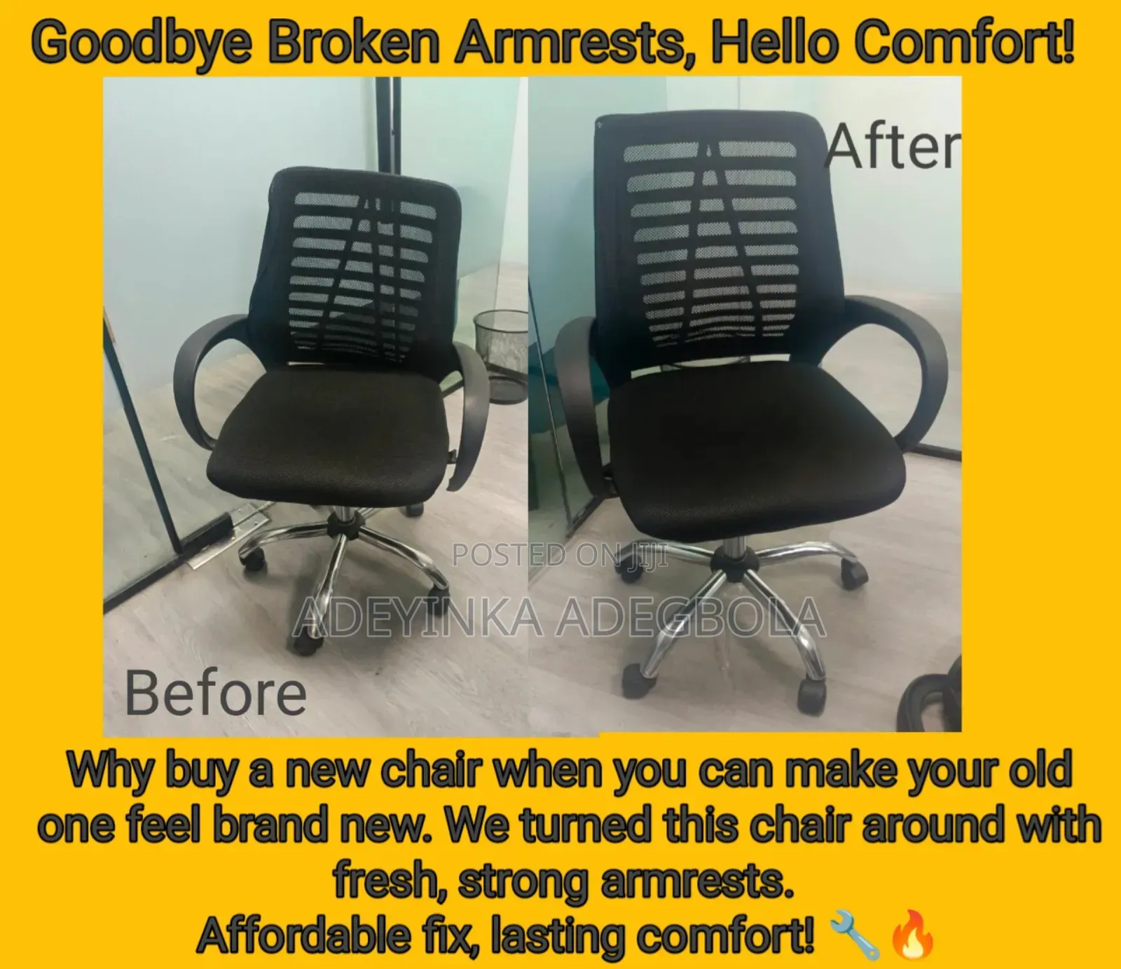 Don't Let A Broken Chair Slow You Down. Let Help Fix It Today.