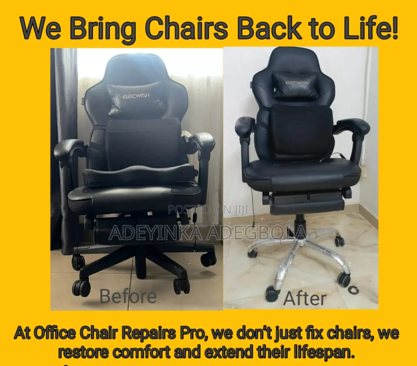 Don't Let A Broken Chair Slow You Down. Let Help Fix It Today.