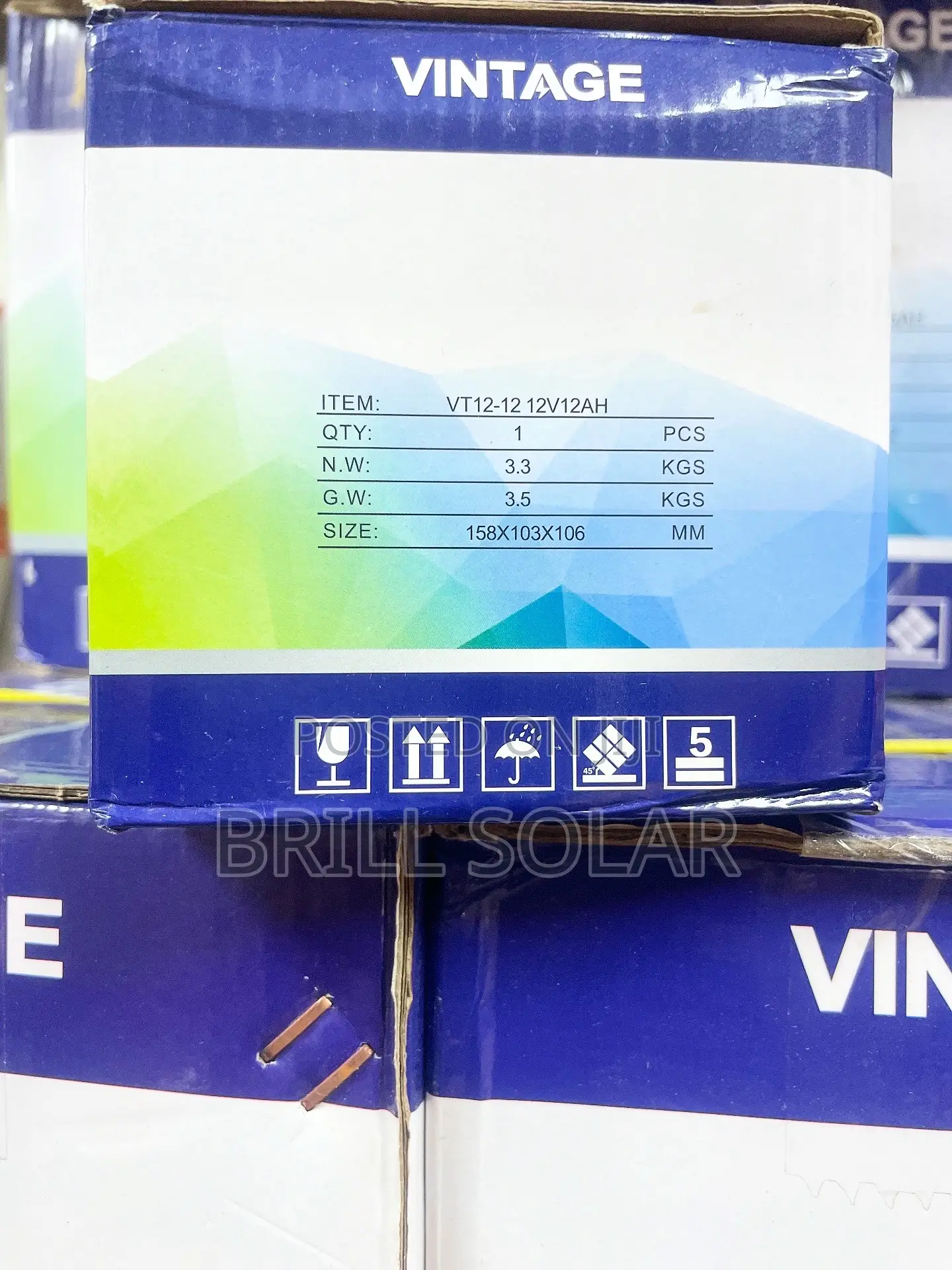 12v-12ah Vintage Solar Gel Battery