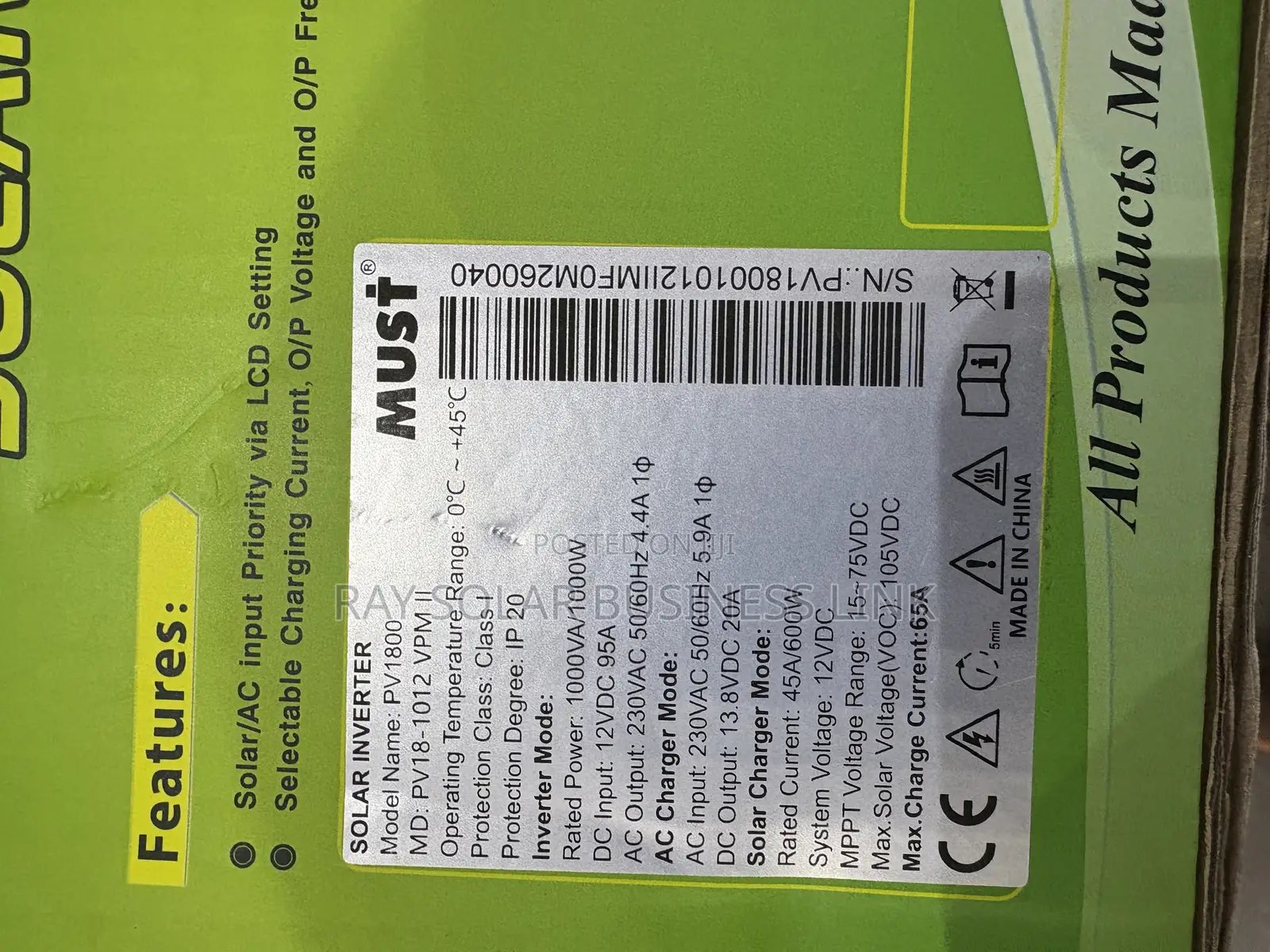 Must 1kva Hybrid Inverter