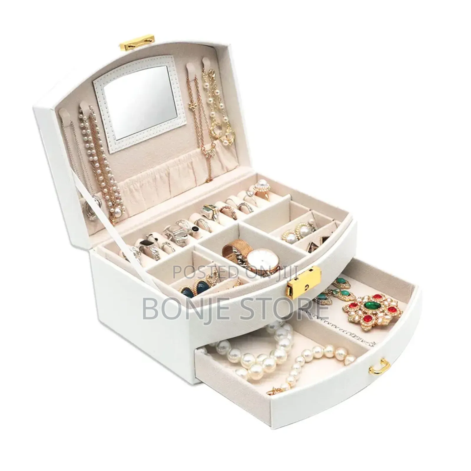 Multi-layer Leather Jewelry Box Good -quality, Large-capacity