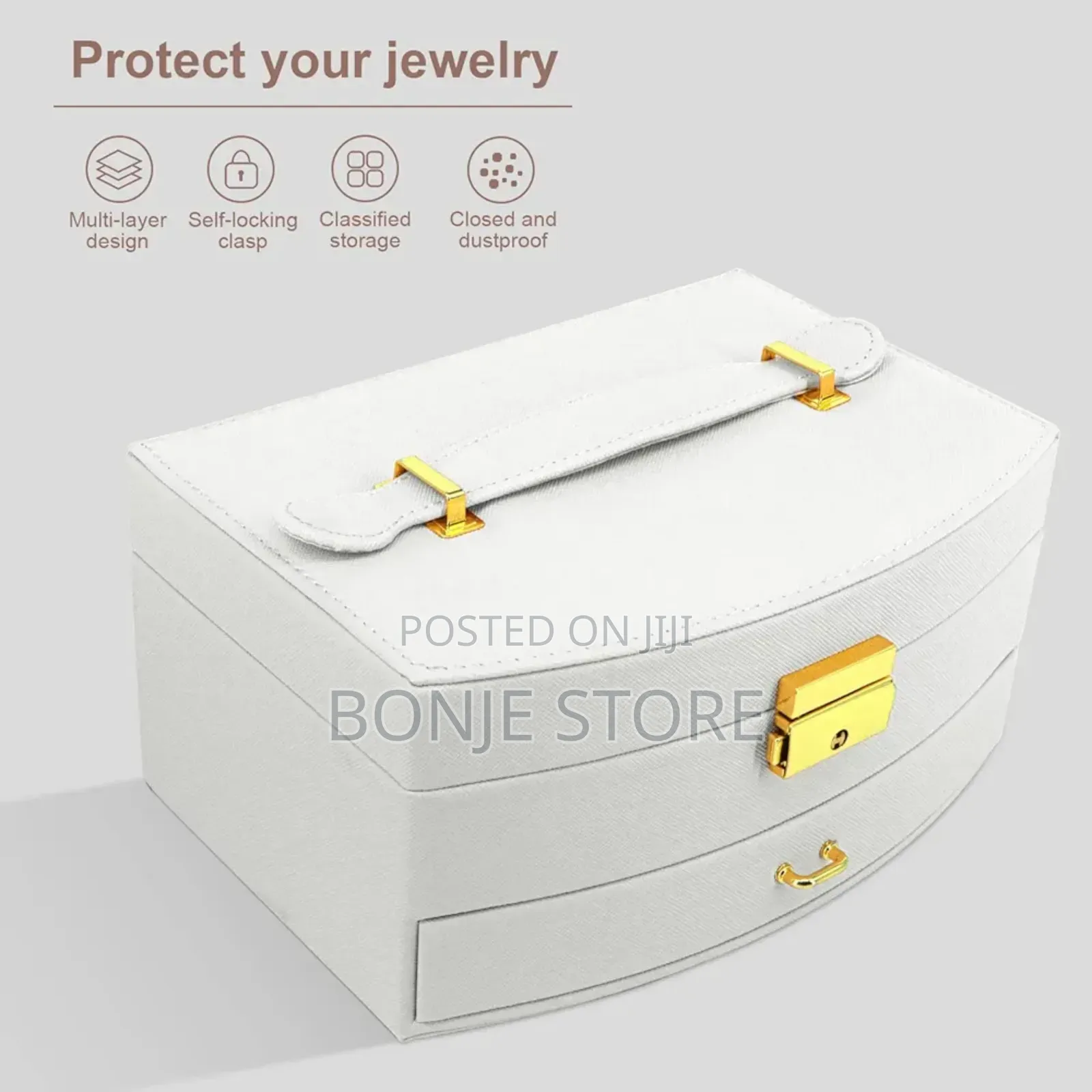 Multi-layer Leather Jewelry Box Good -quality, Large-capacity