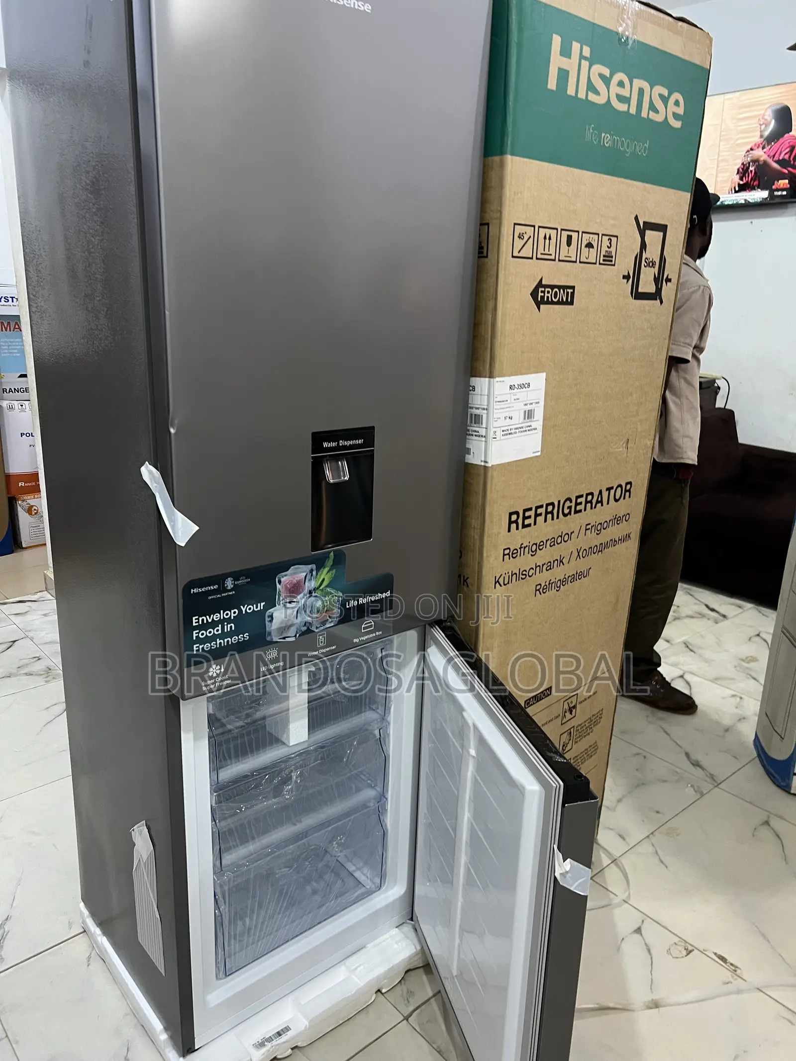 Hisense Ref 35dcb-Rd Refrigerator – Bottom Freezer, Spacious Interior