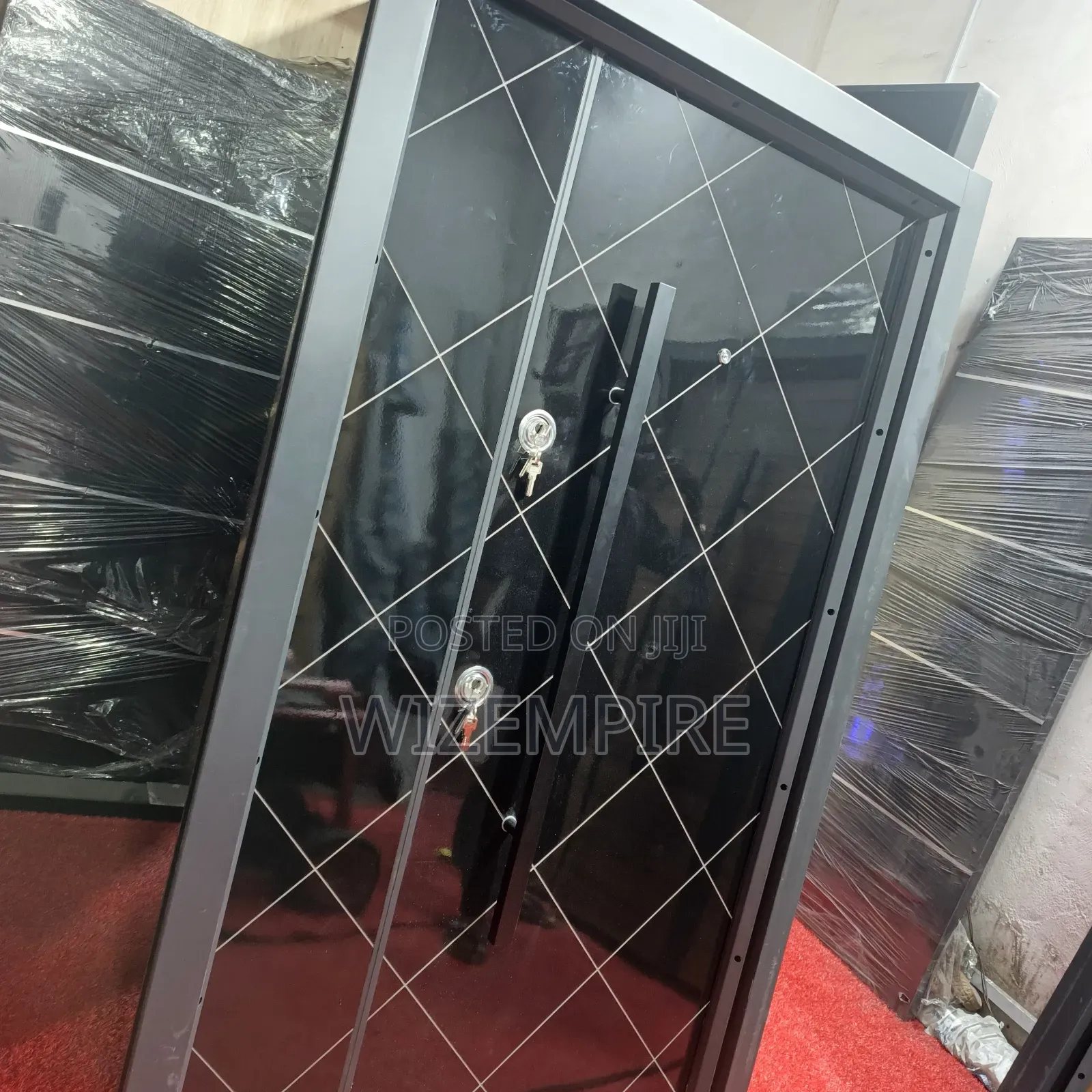 Main Entrance Black Stripe Turkey Doors Available