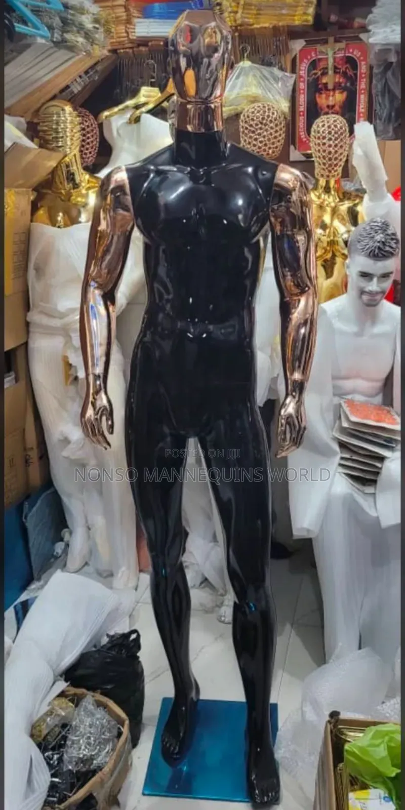 Black And Rose Gold Fibre Male Display Mannequin