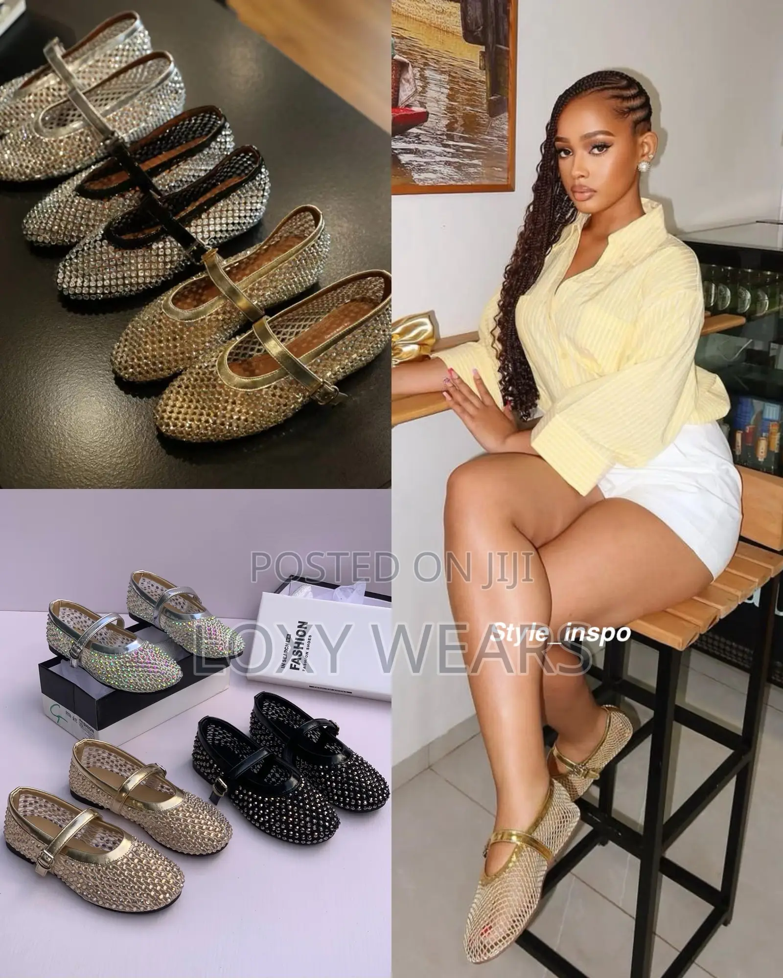 Mary Jane Rhinestone Hollow Ballet Shoe