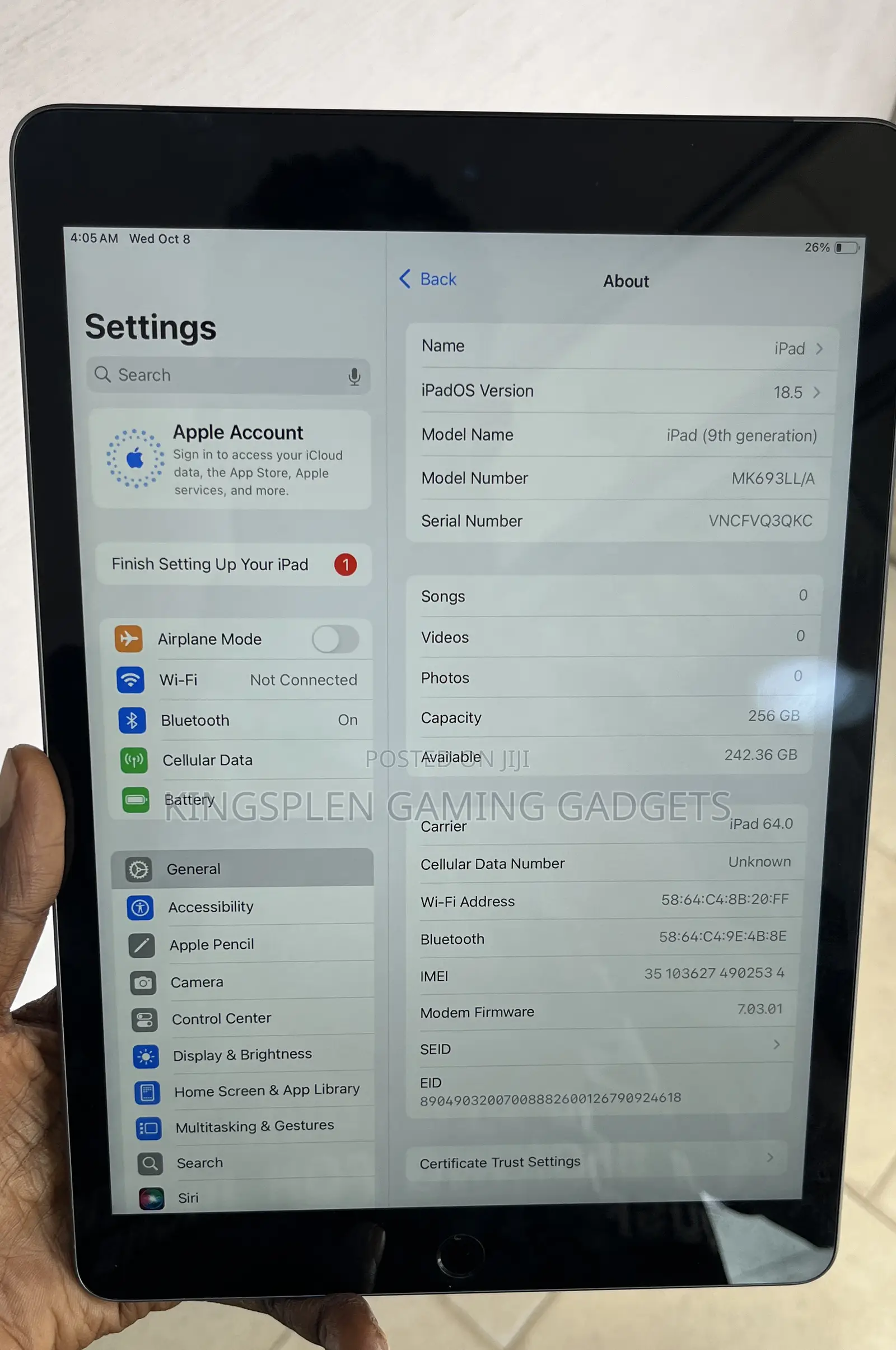 Apple iPad 10.2 (2020) 256 GB Gray
