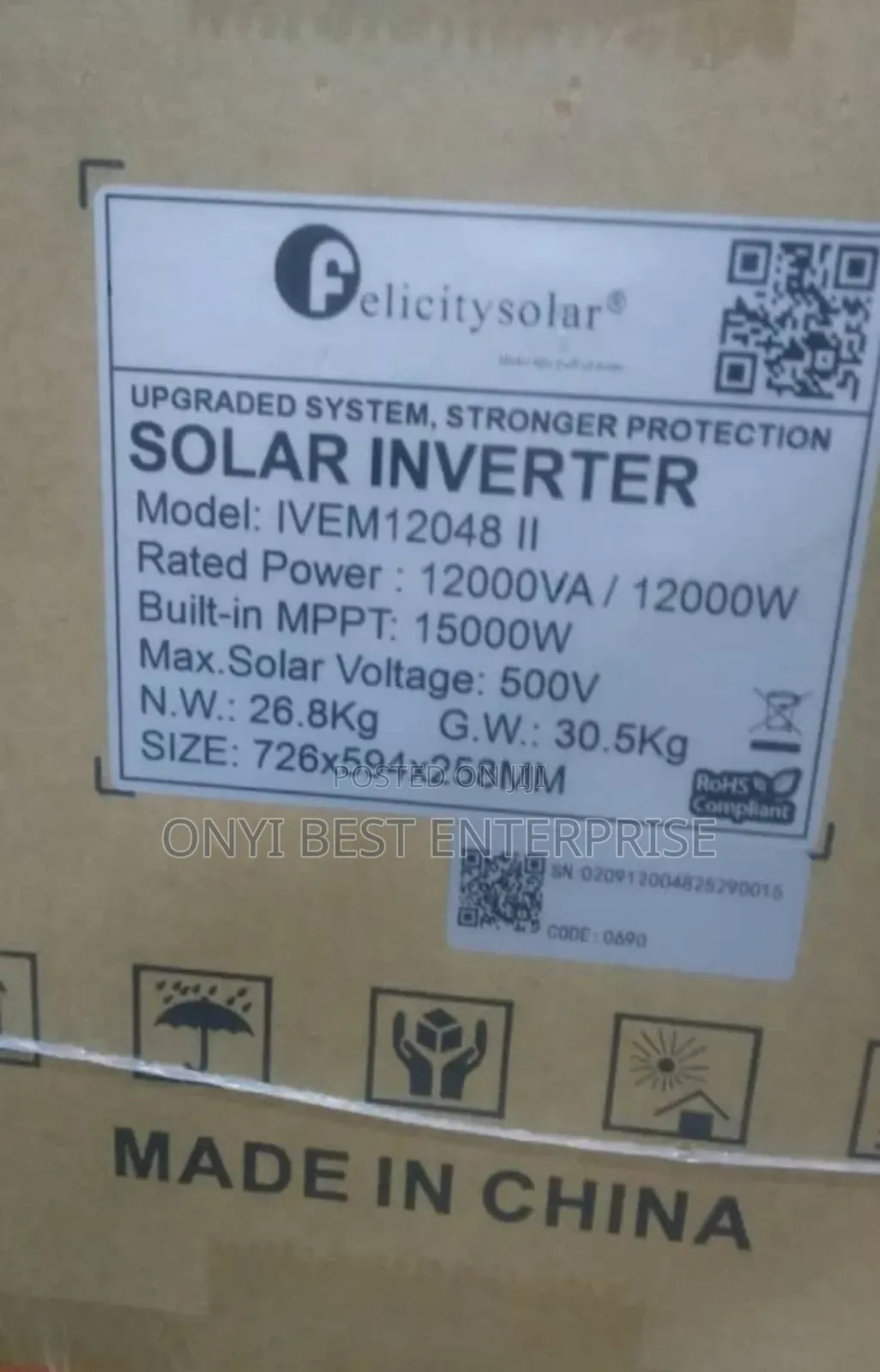 Felicity Hybrid Inverter Ivem MPPT 12kva-48v