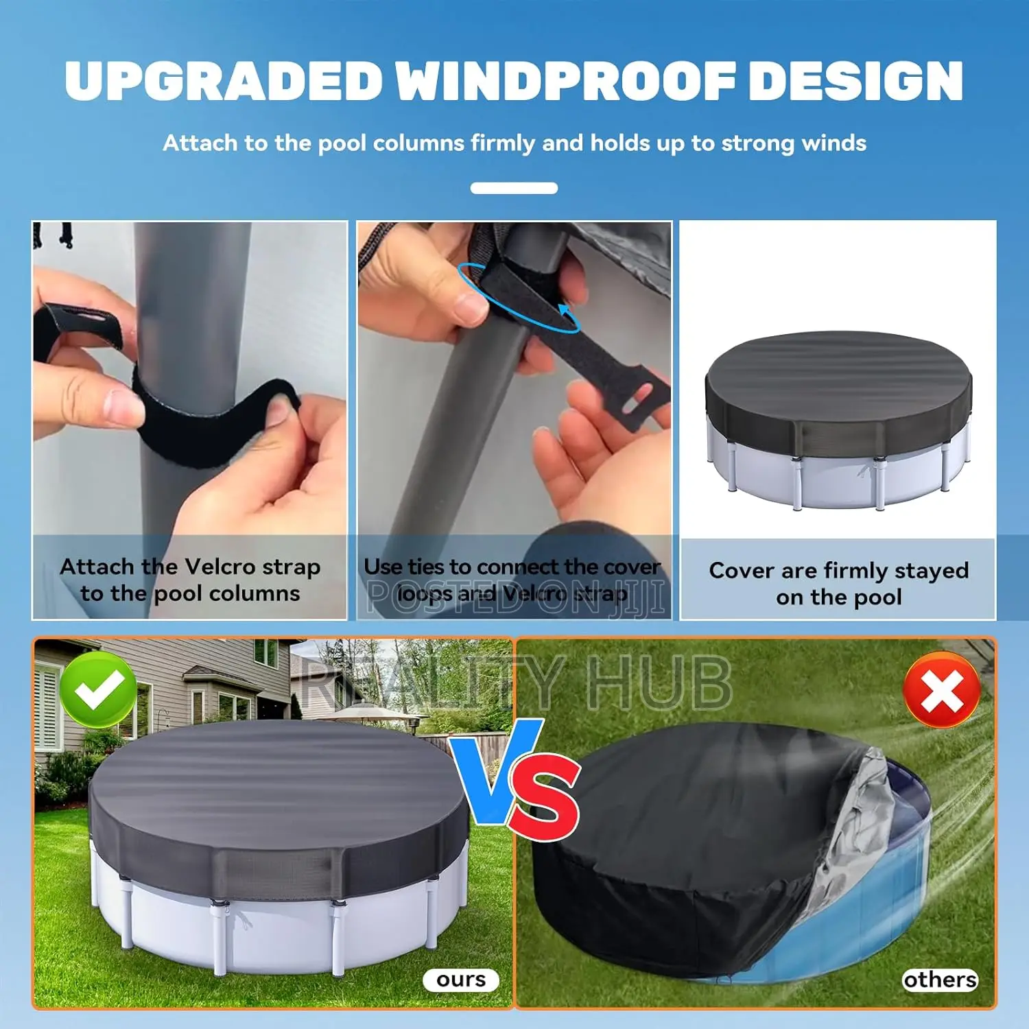 18 Ft Round Winter Pool Cover for Metal Frame Above Ground Pools,