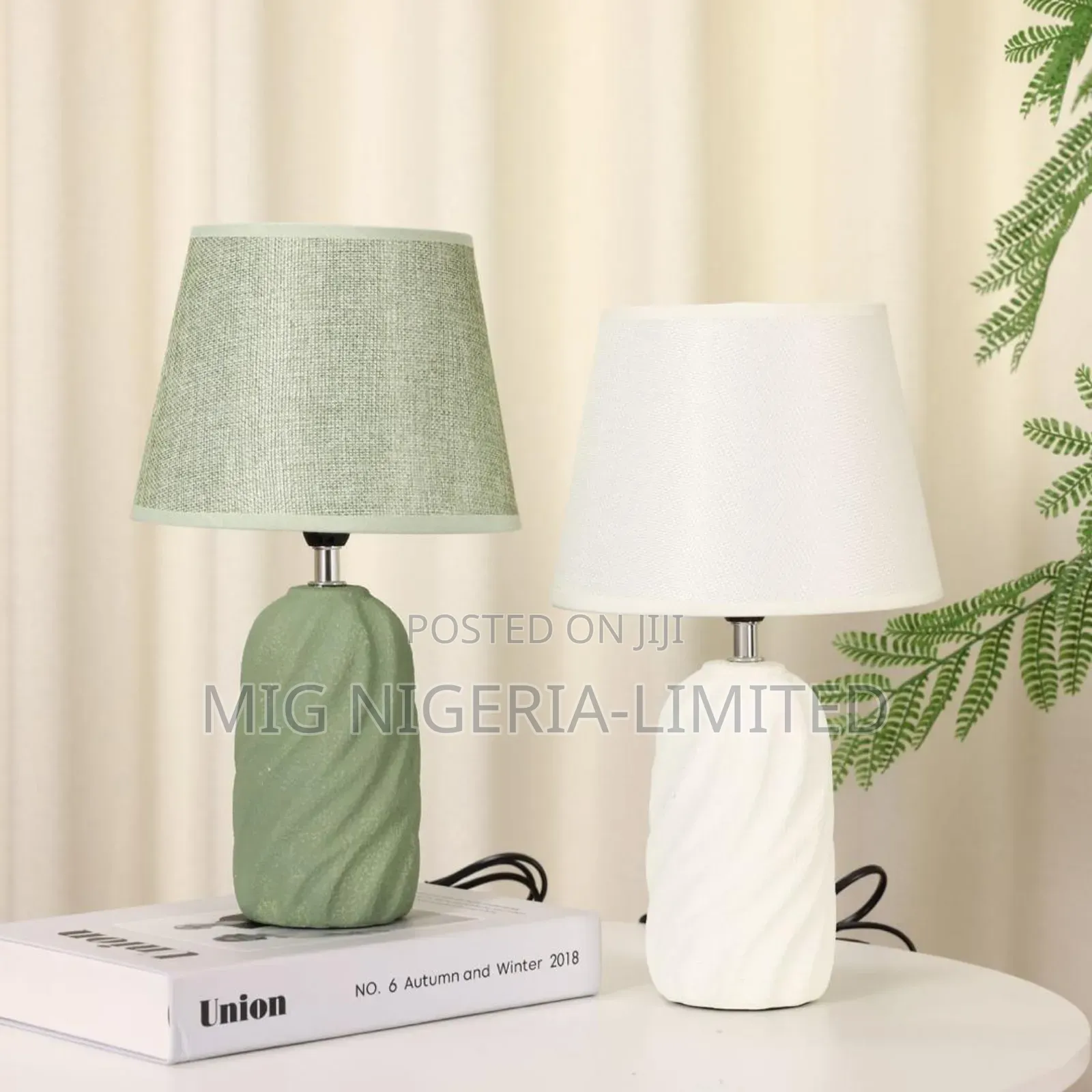 Azure Ceramic Table Lamp Light Decorations Reading Desk Lamp