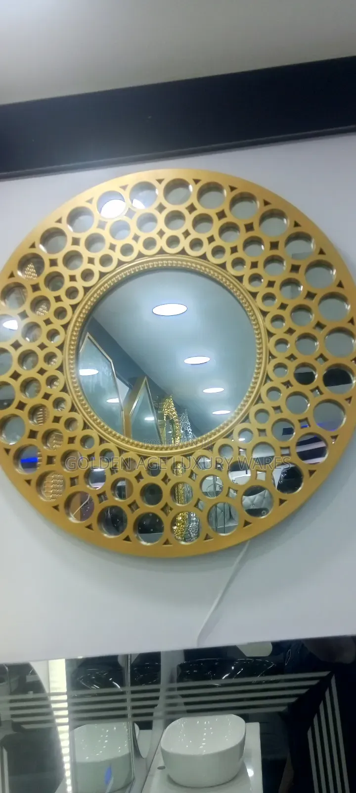 Gold Frame Mirror Without Light 60x60
