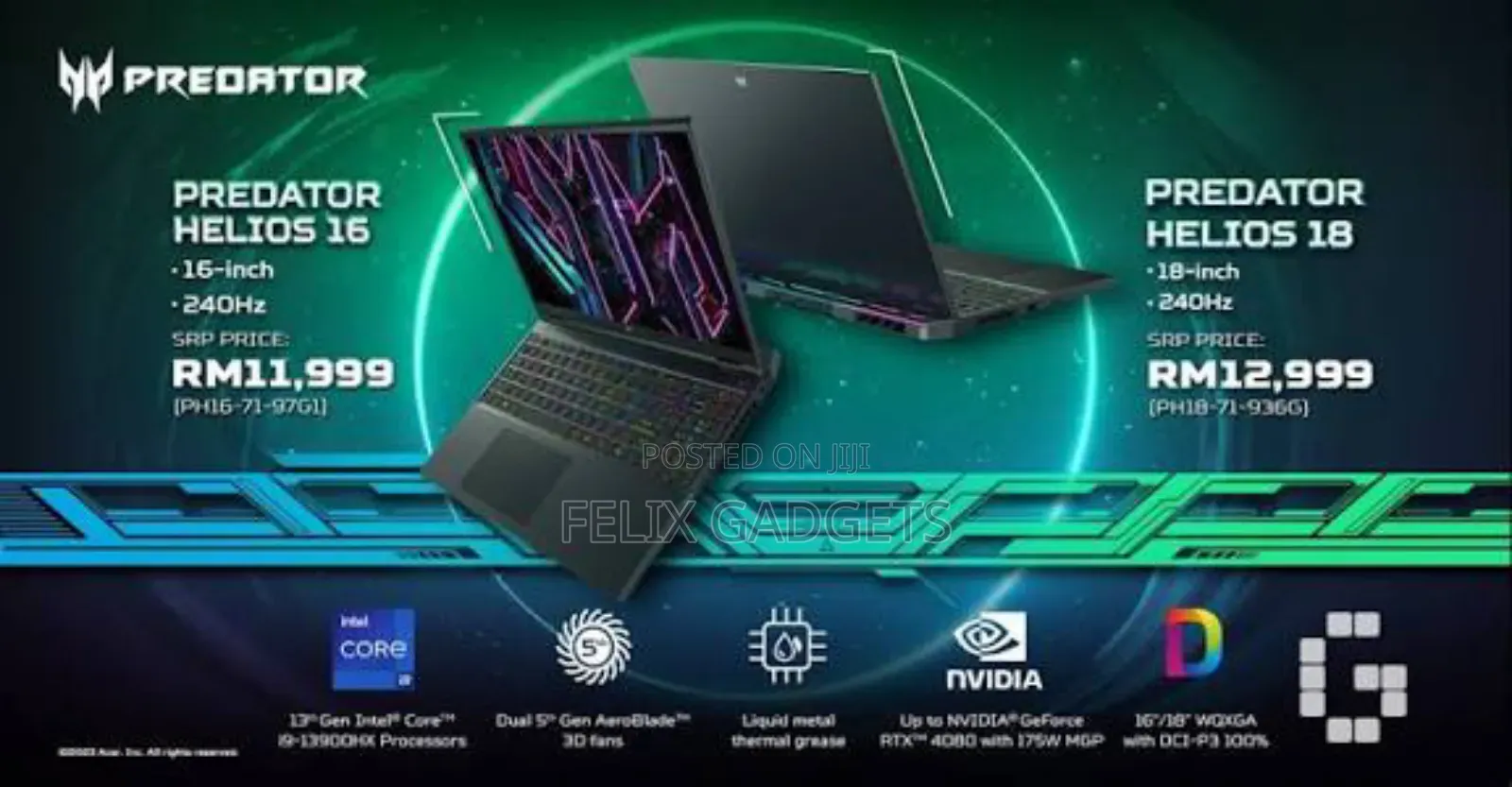 Laptop Acer Predator Helios 16 16GB Intel Core i9 SSD 1T