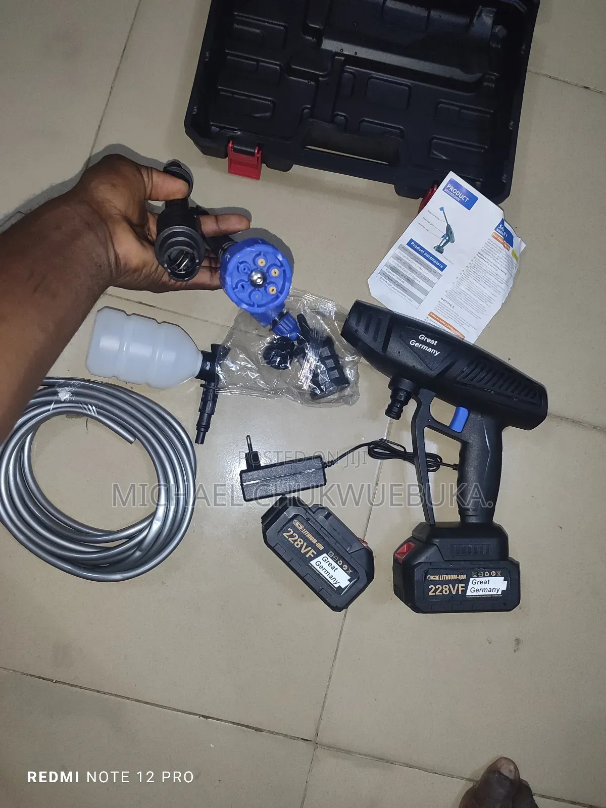 Cordless Pressure Washer With 6 in 1 Adjustable Nozzles