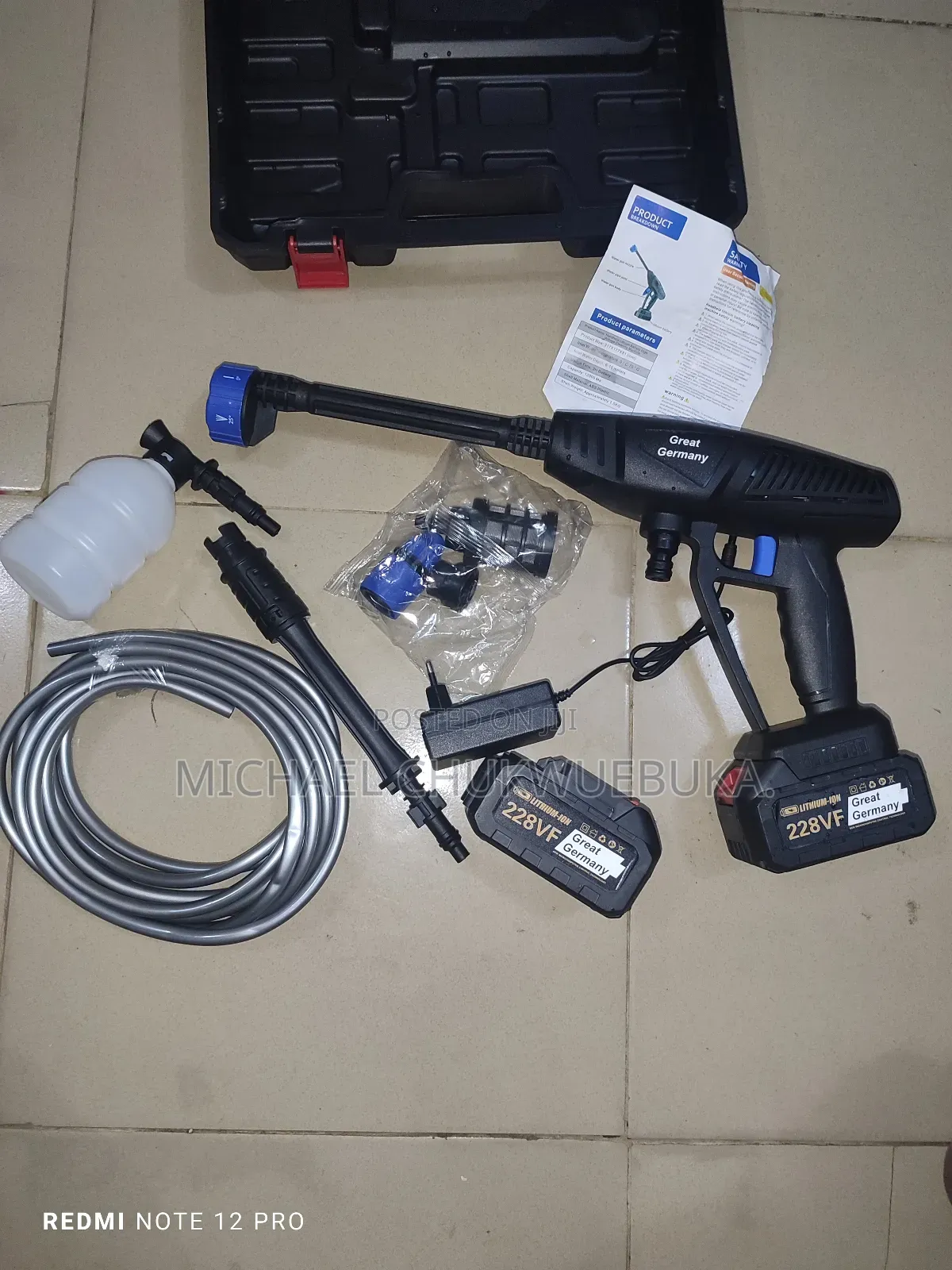 Cordless Pressure Washer With 6 in 1 Adjustable Nozzles