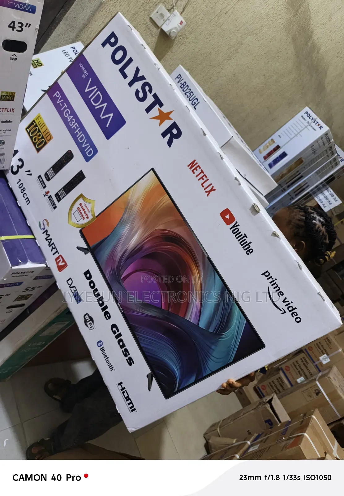 Original Polystar 2025 Model 43" Tv Full Hd Smart Double Glass Netflix