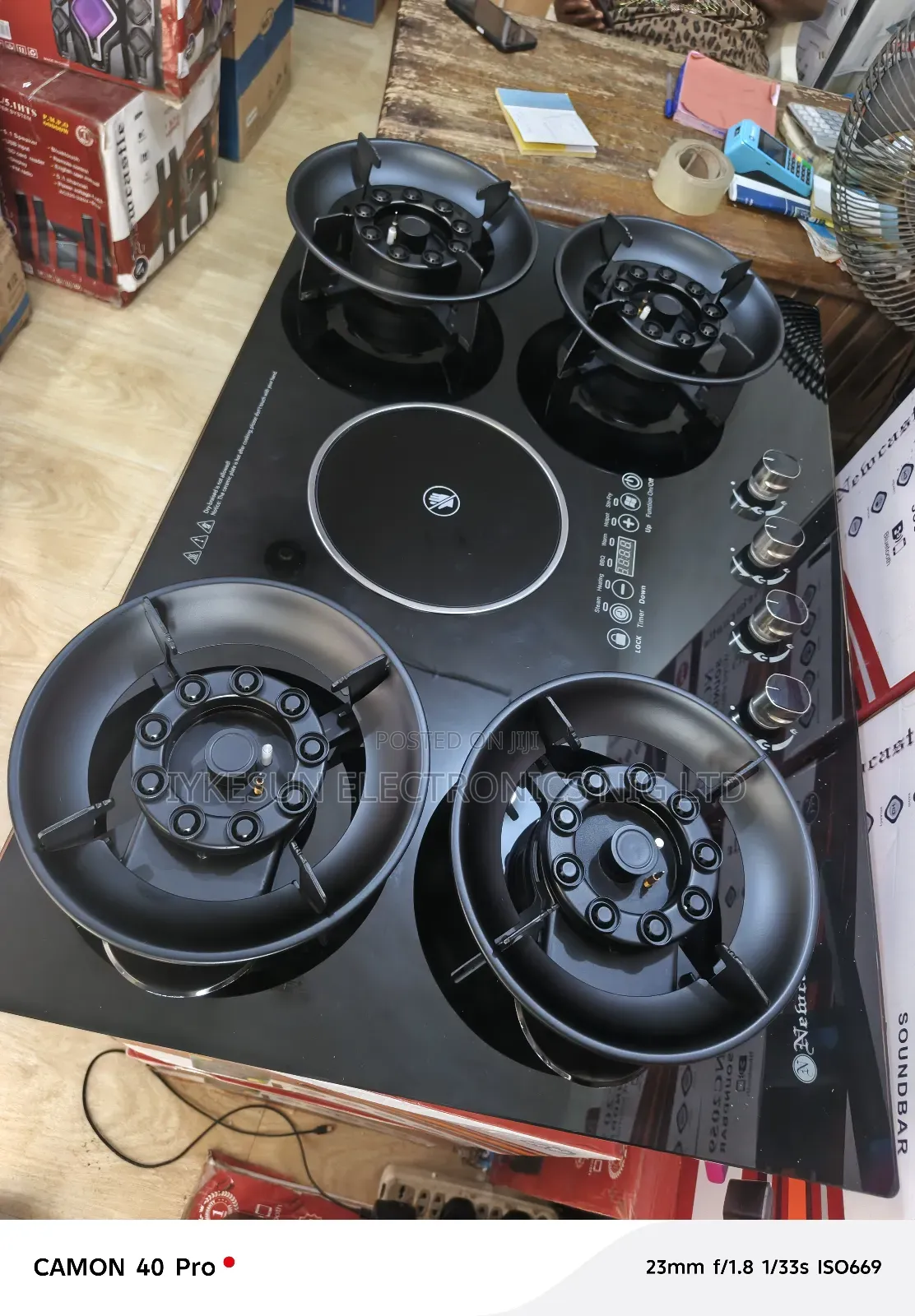 Original Newcastle 2025 New Model Built-in Flips Up Gas Ele Cooker