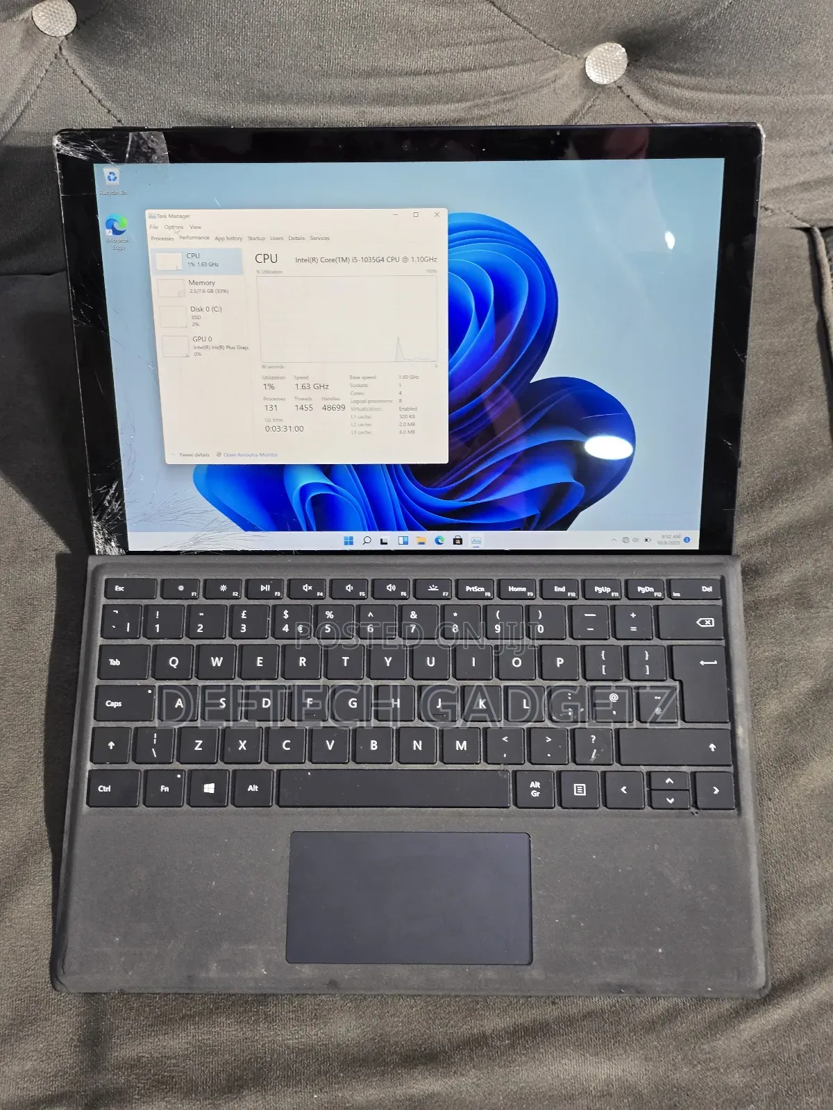 Laptop Microsoft Surface Pro 7 8GB Intel Core i5 SSD 256GB