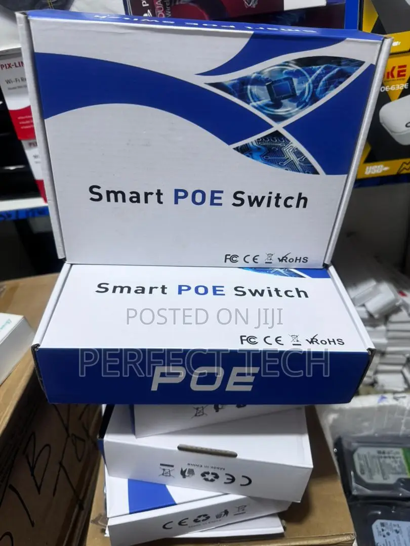 Poe Switch 4 Ports and 1 SFP Unmanaged Full Gigabit Poe Network Switch