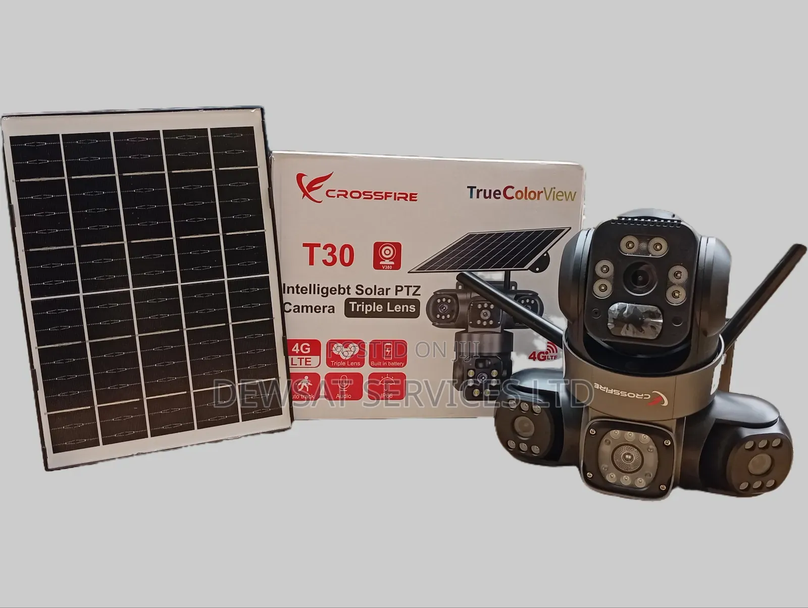 Crossfire Intelligent 9mp Solar PTZ Triple Len Camera