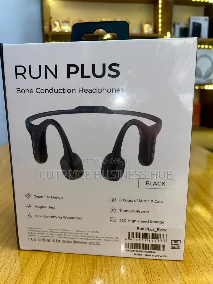 Run Plus Bone Conduction Headphones, Open-Ear Bluetooth Headphones